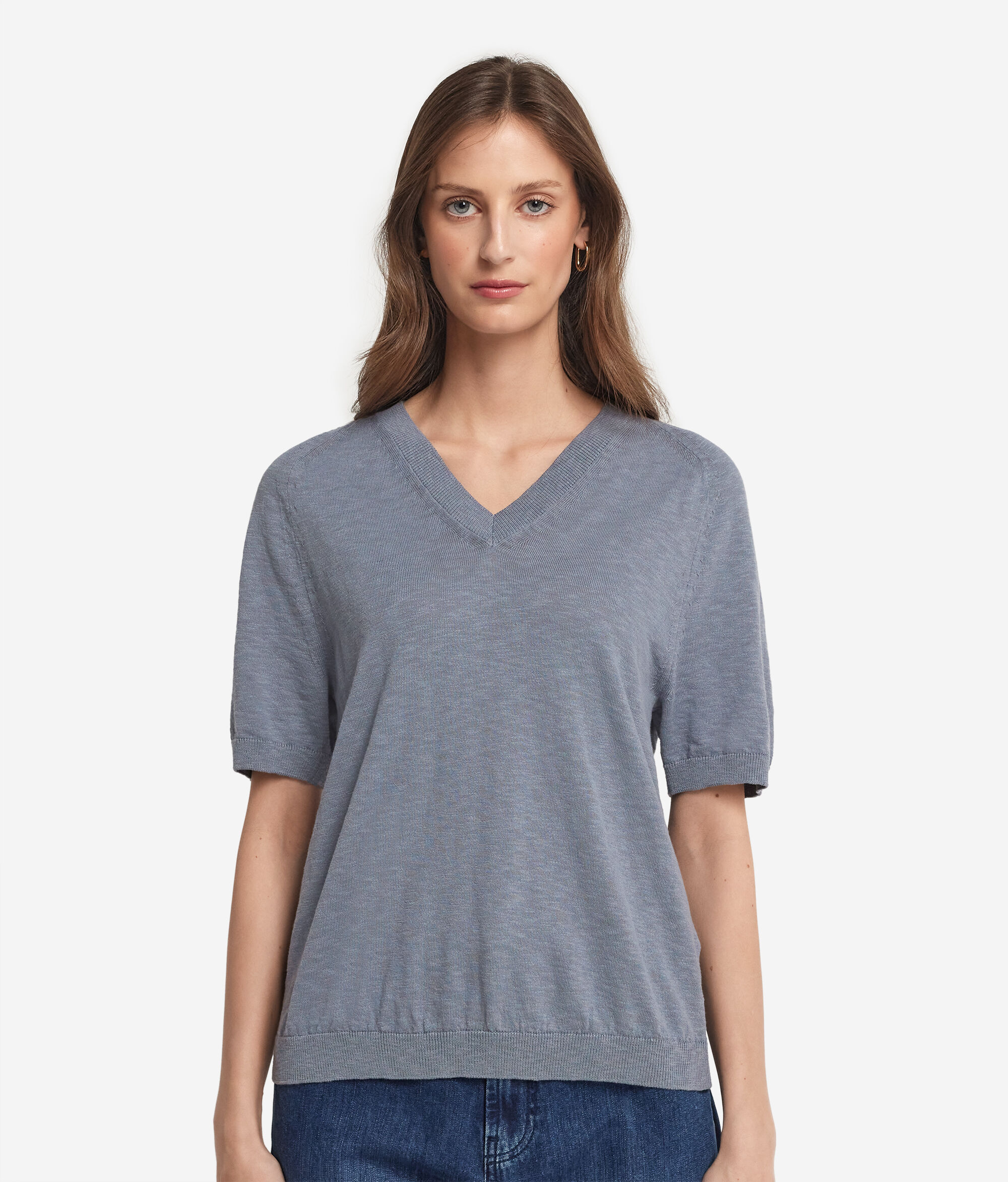 Half Sleeve V-neck Twist T-Shirt