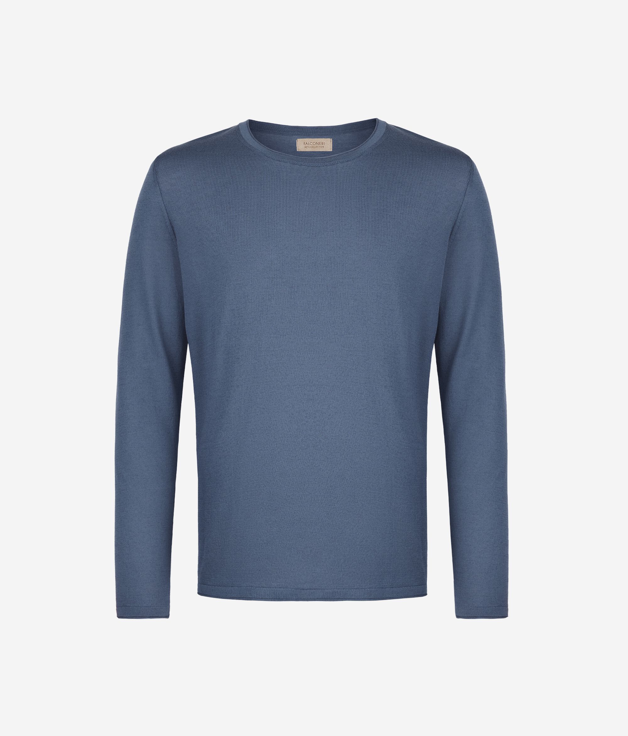 Round-Neck Silk and Cotton Jumper