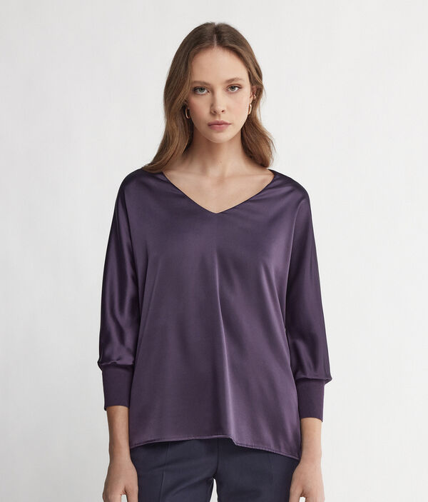 VELORIA SILKY - White Scarf Neck Blouse