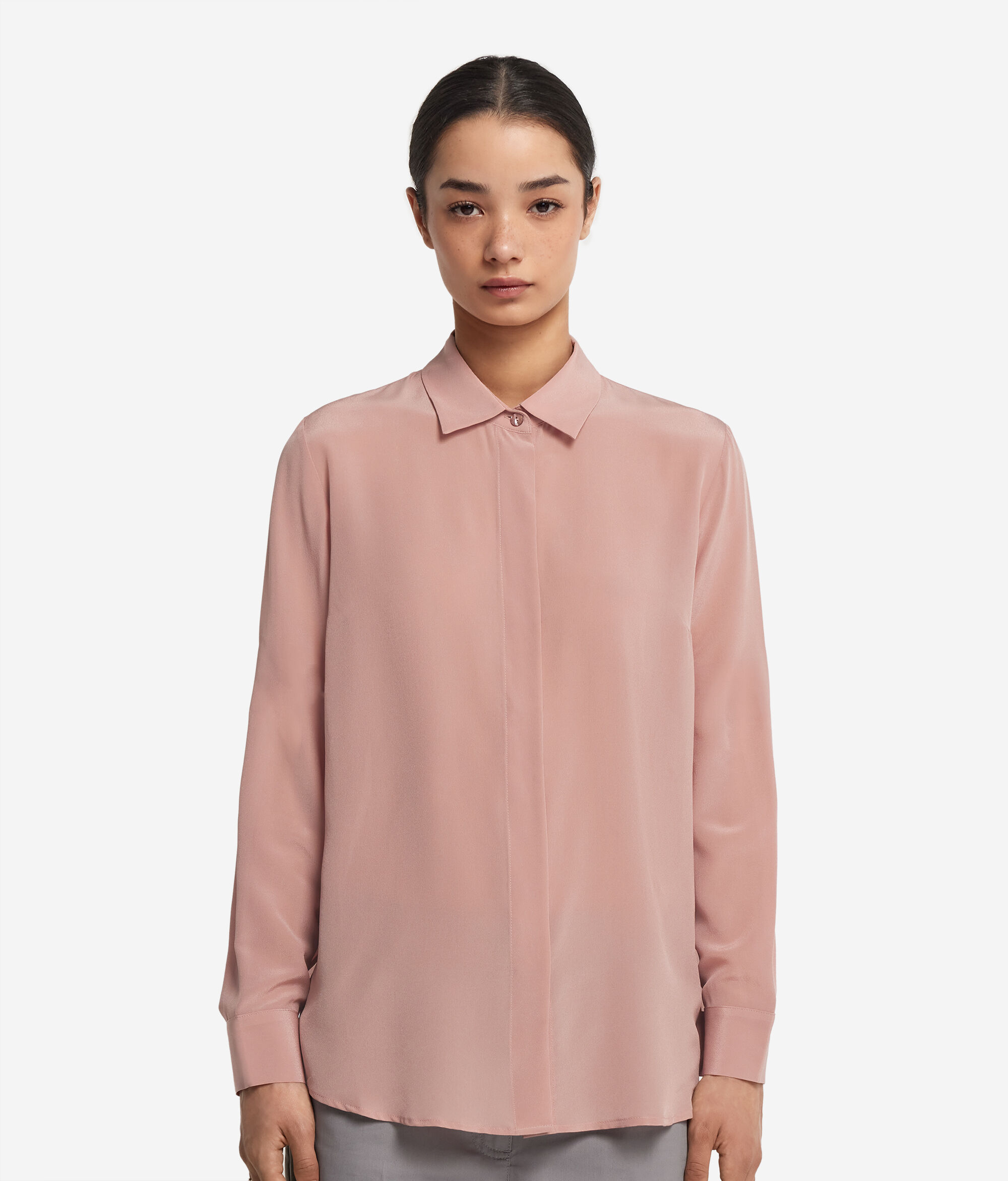 Chemise avec col en soie