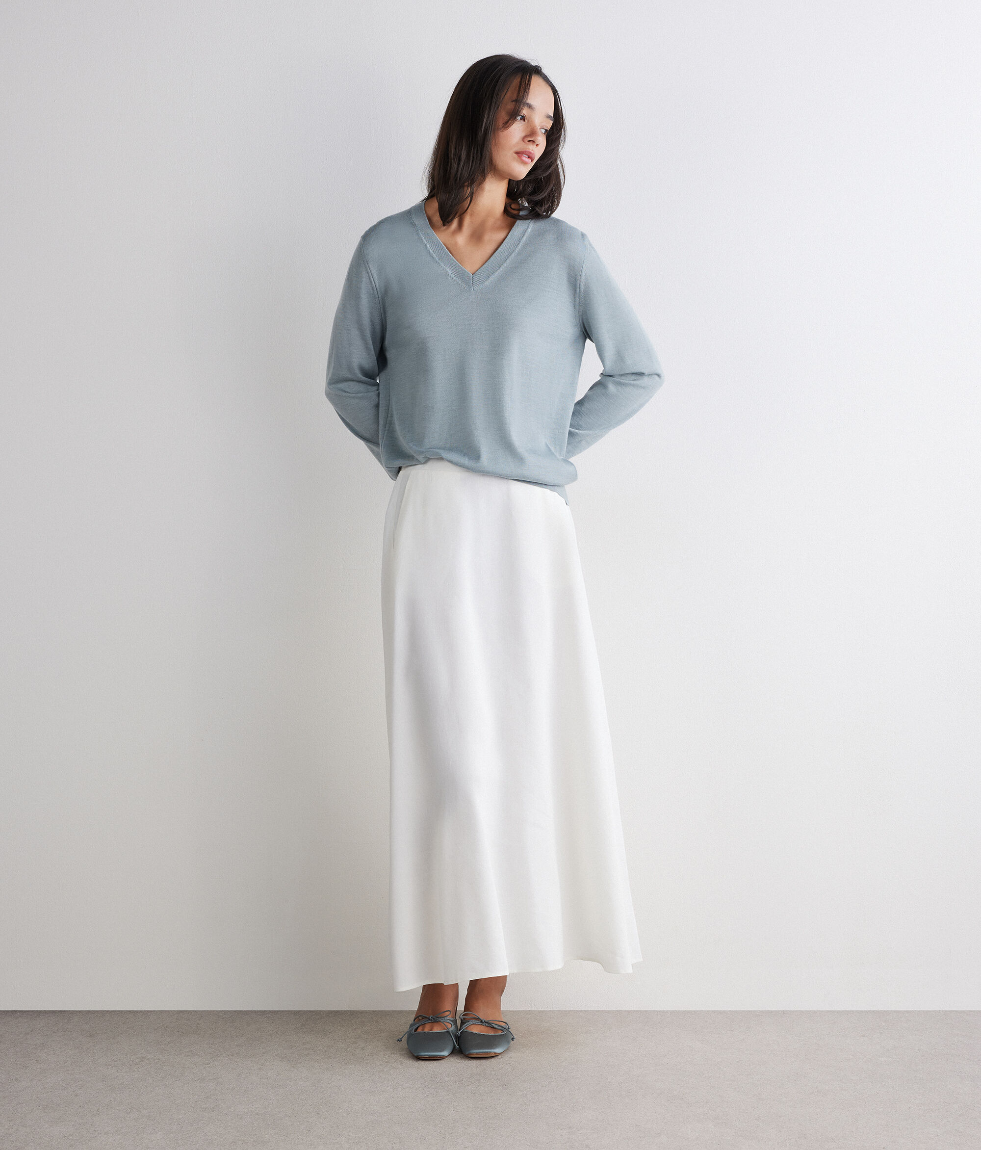 Pullover mit V-Ausschnitt aus Kaschmir Ultrafine