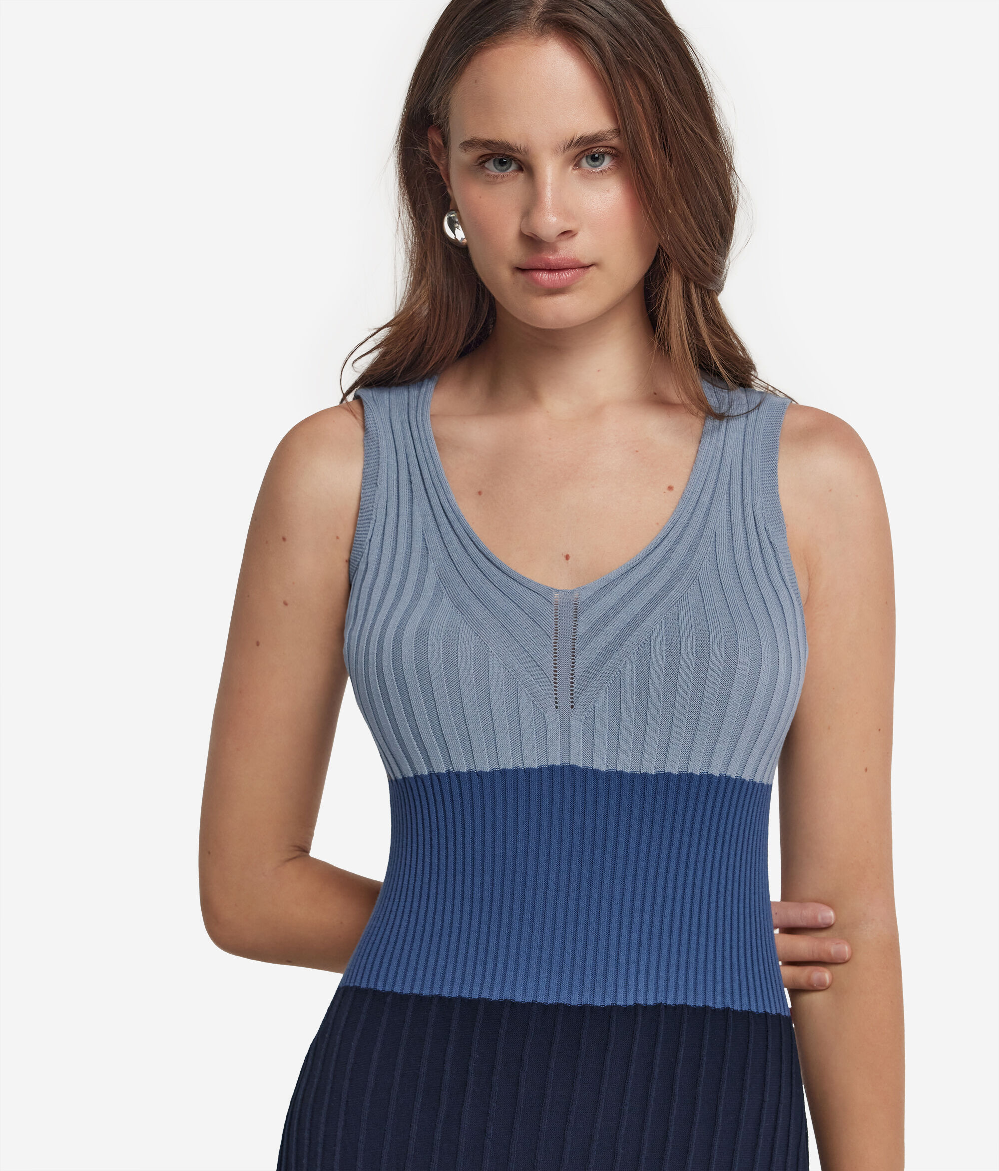 Rippkleid aus Baumwolle