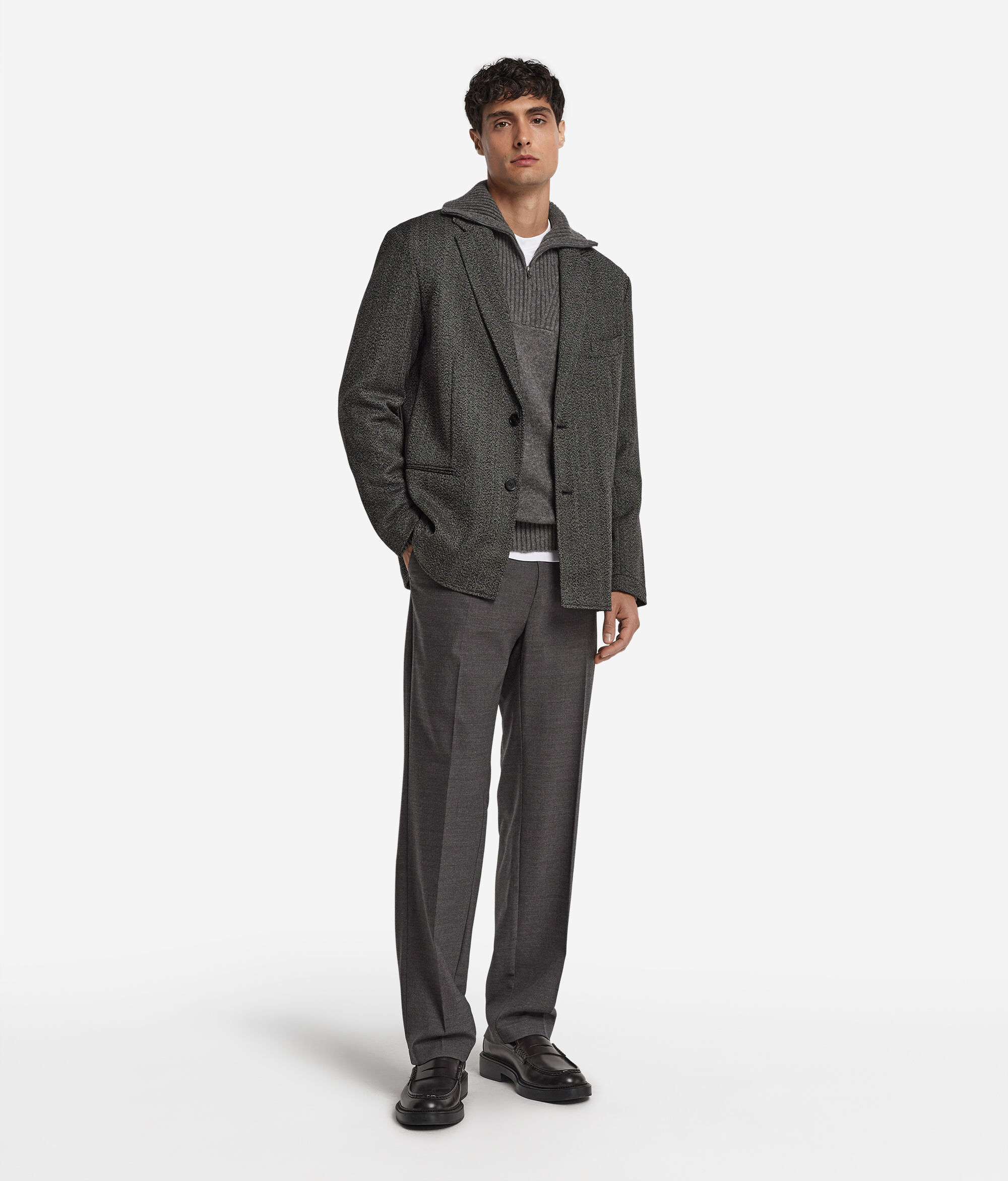 Veste en laine à chevrons