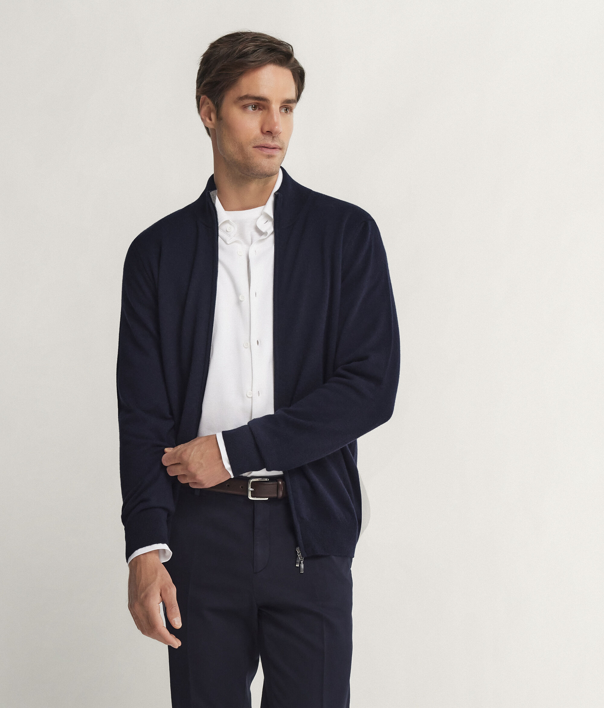 Cardigan mit durchgehendem Reißverschluss aus Kaschmir Ultrasoft