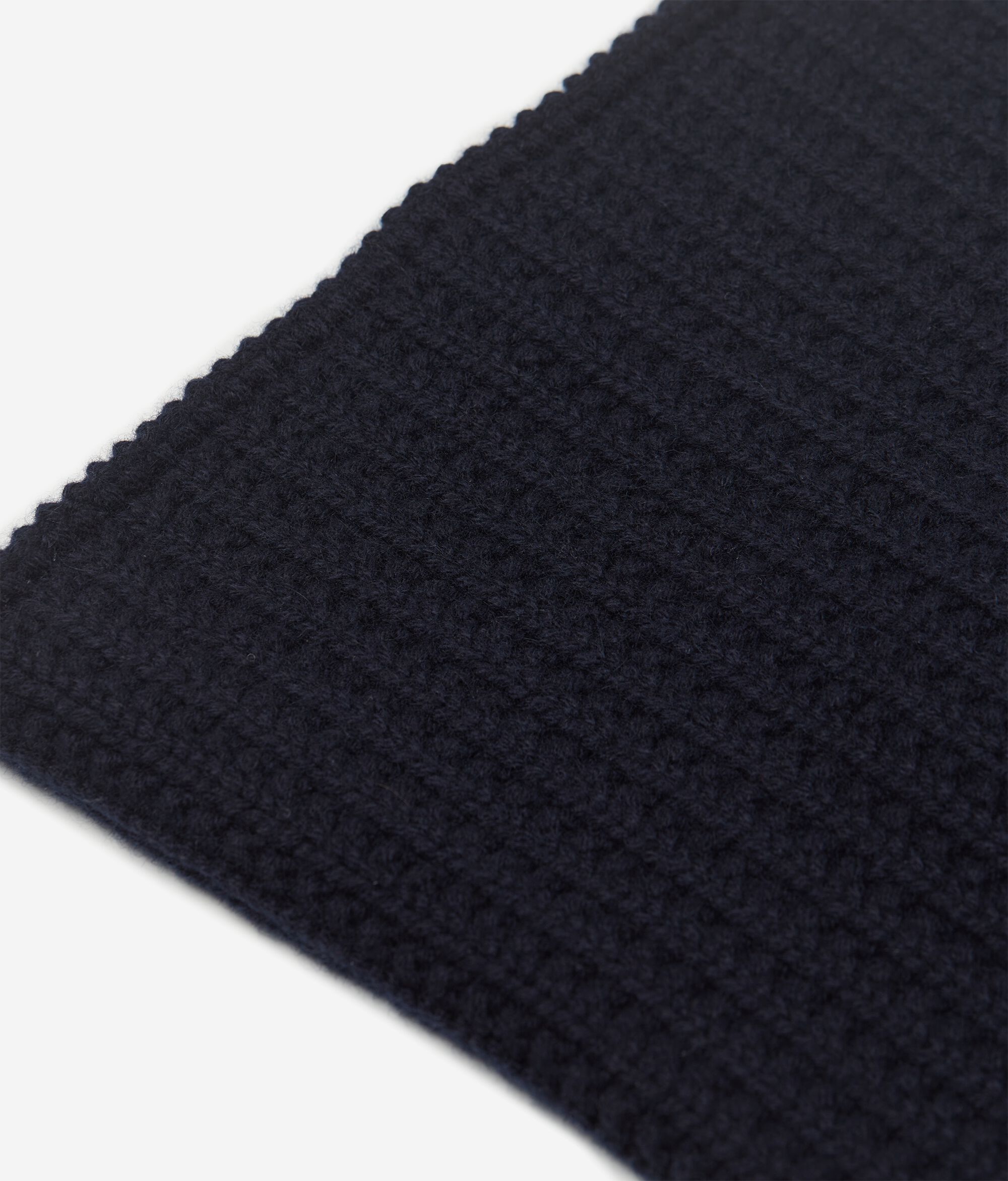 Bufanda circular con fantasía de canalé en cashmere
