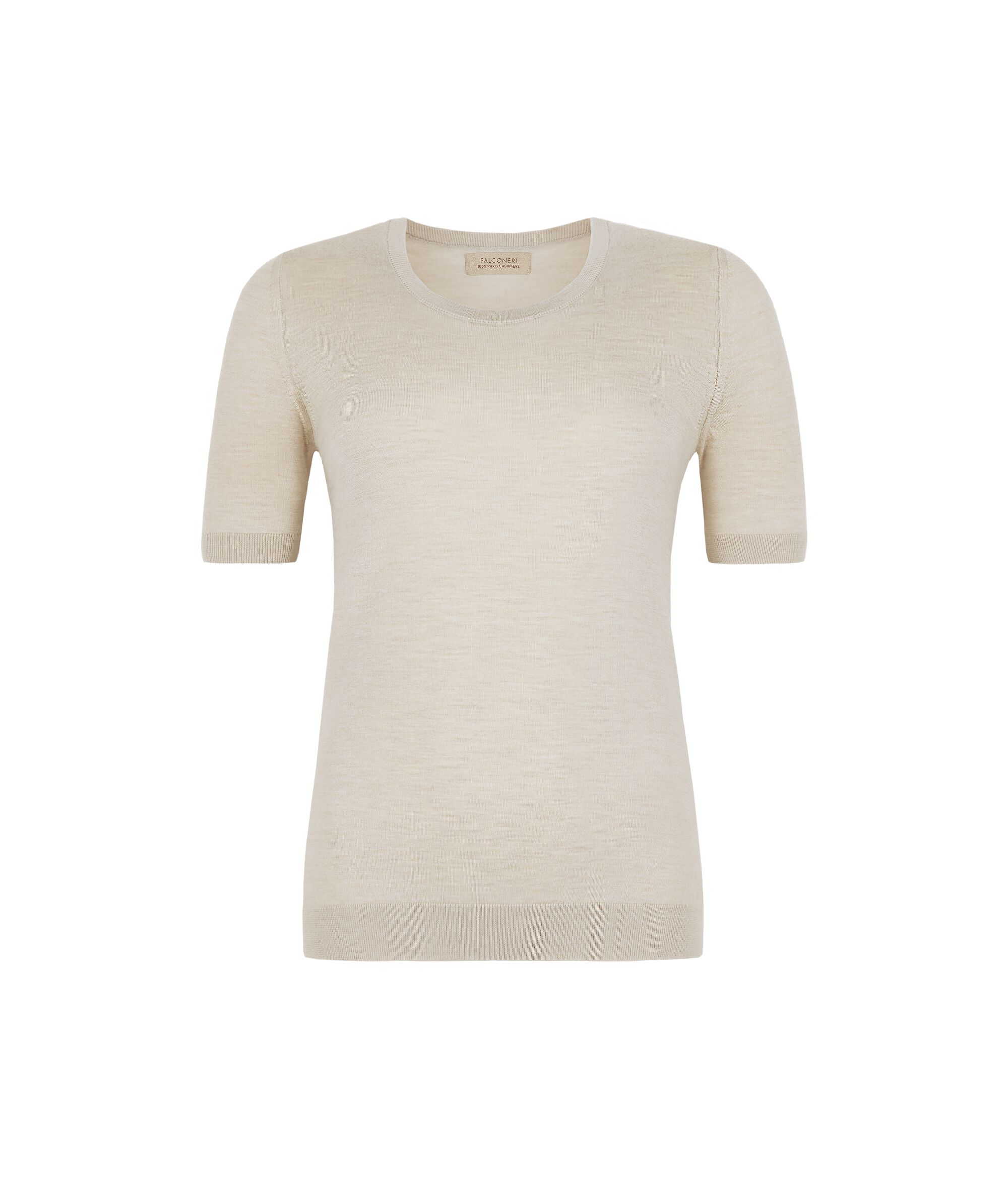 Short-Sleeved Round-Neck Ultrafine Cashmere Top Colore Stone