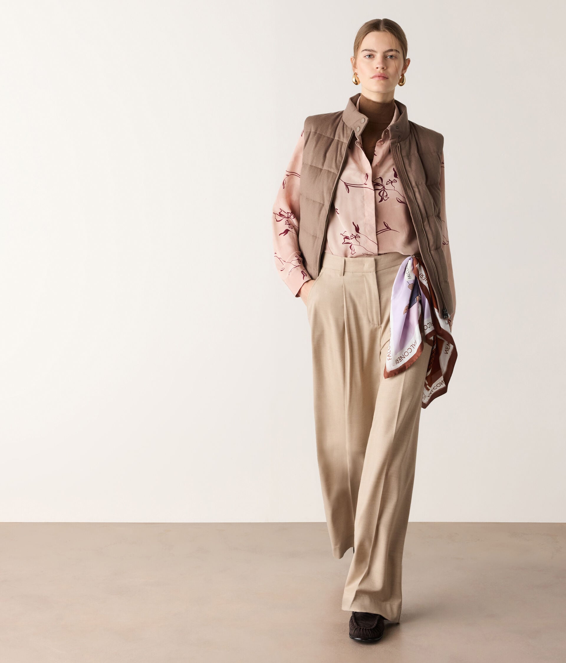 Printed Silk Shirt with Collar