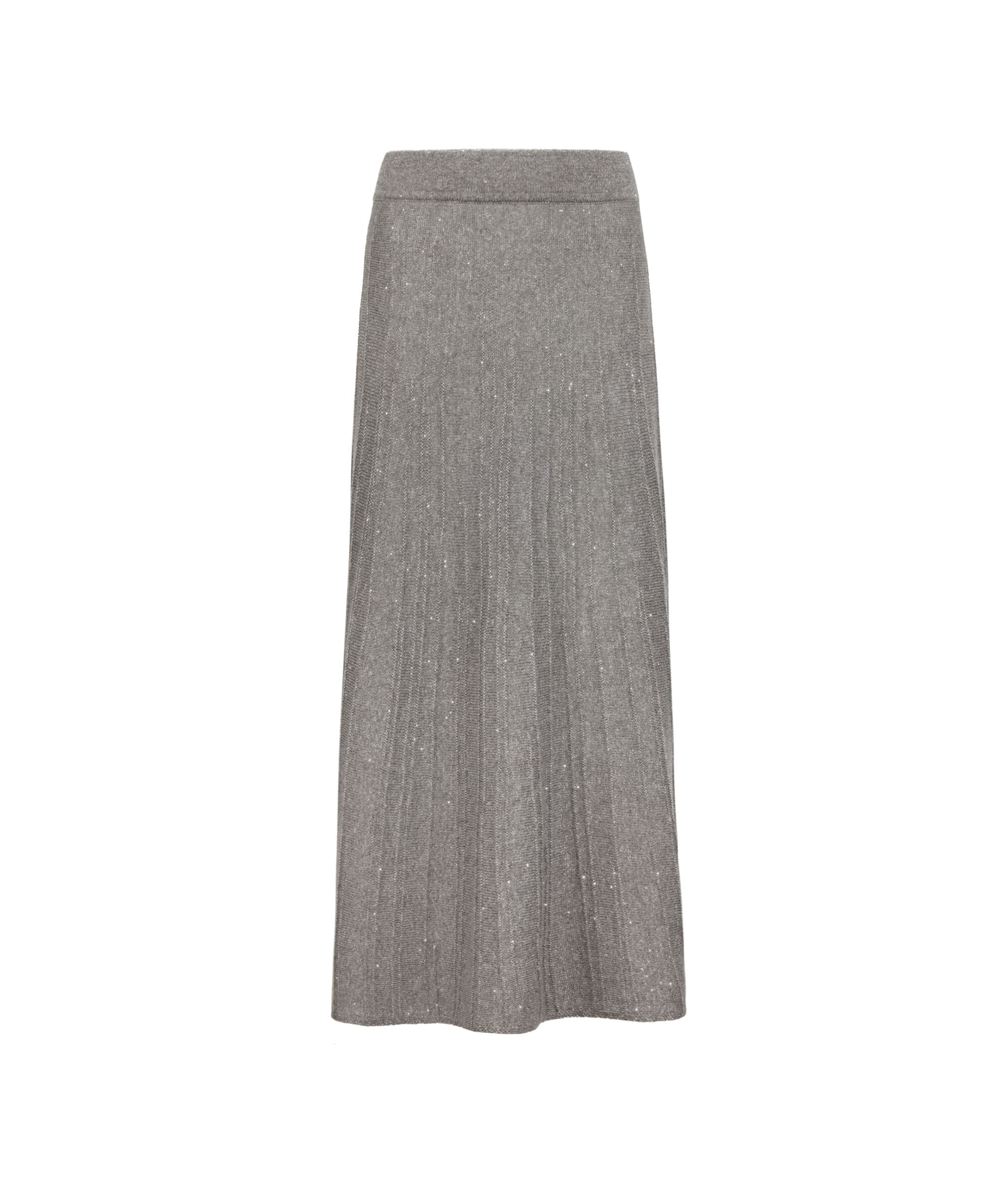 Cashmere skirt with micro sequins