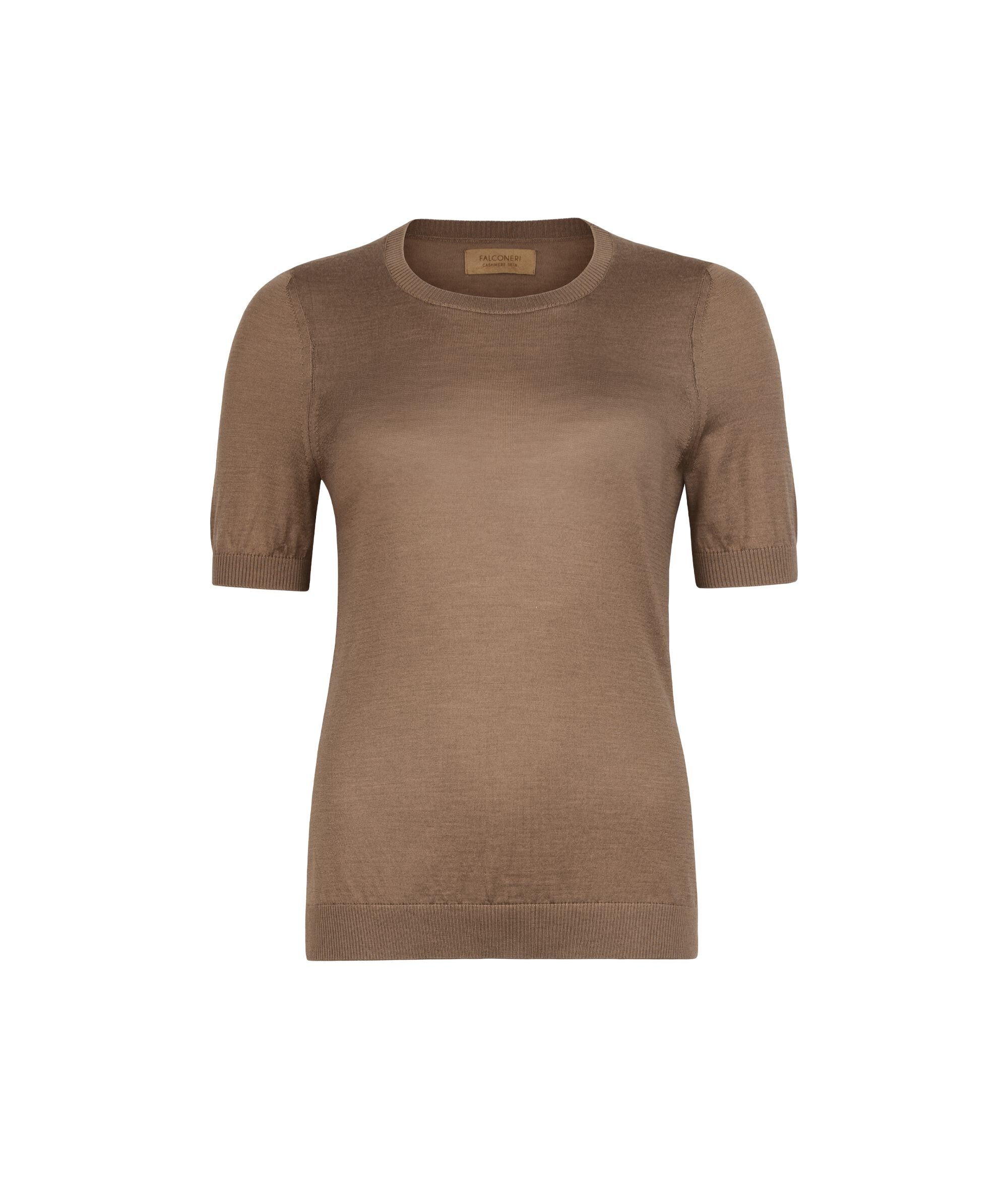 Rundhals-Tshirt mit kurzen Ärmeln aus Silkfine