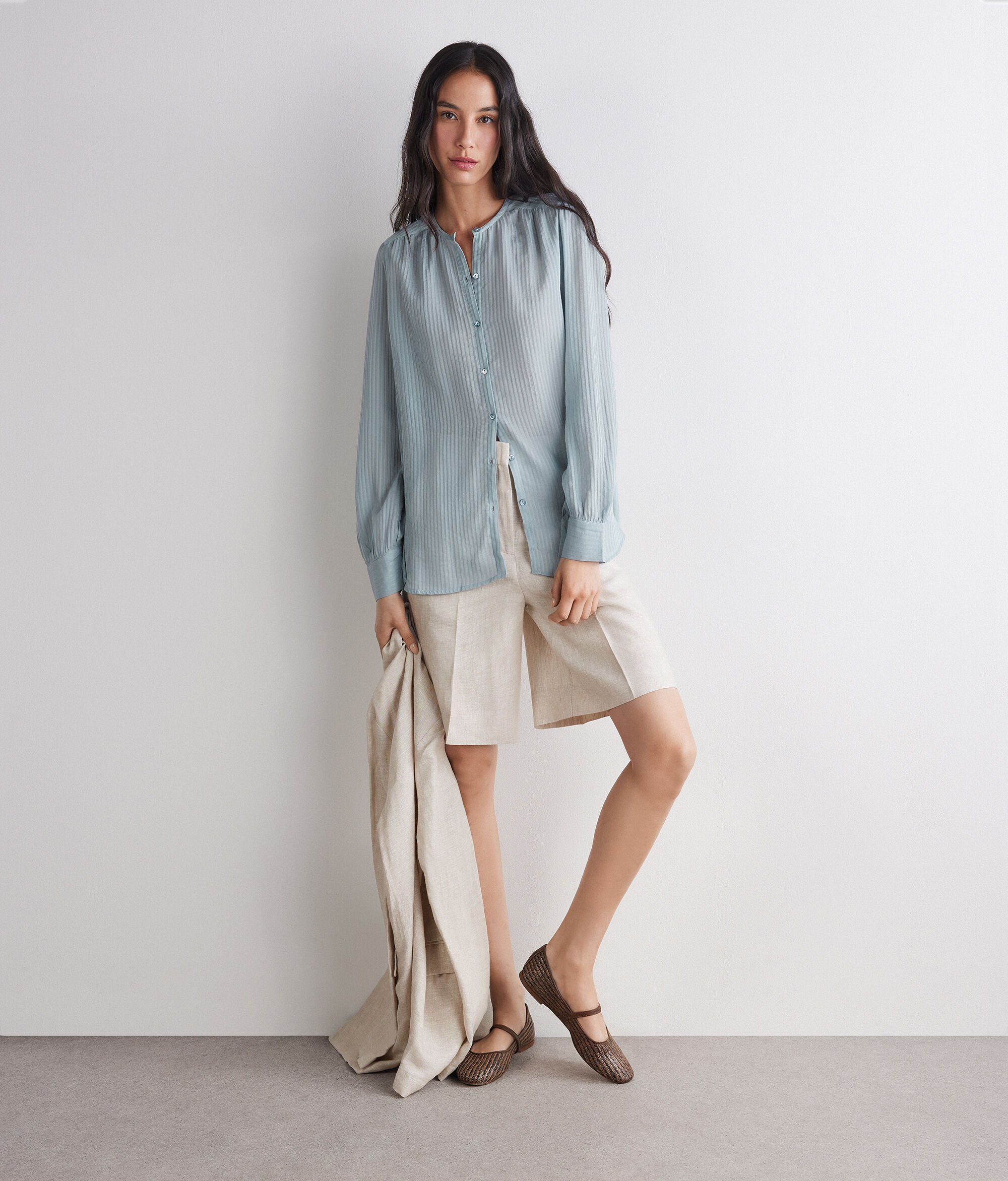 Embossed muslin blouse