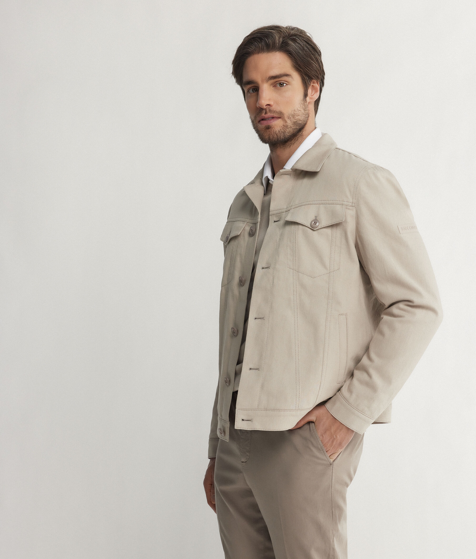 Cashmere and Denim Short Jacket