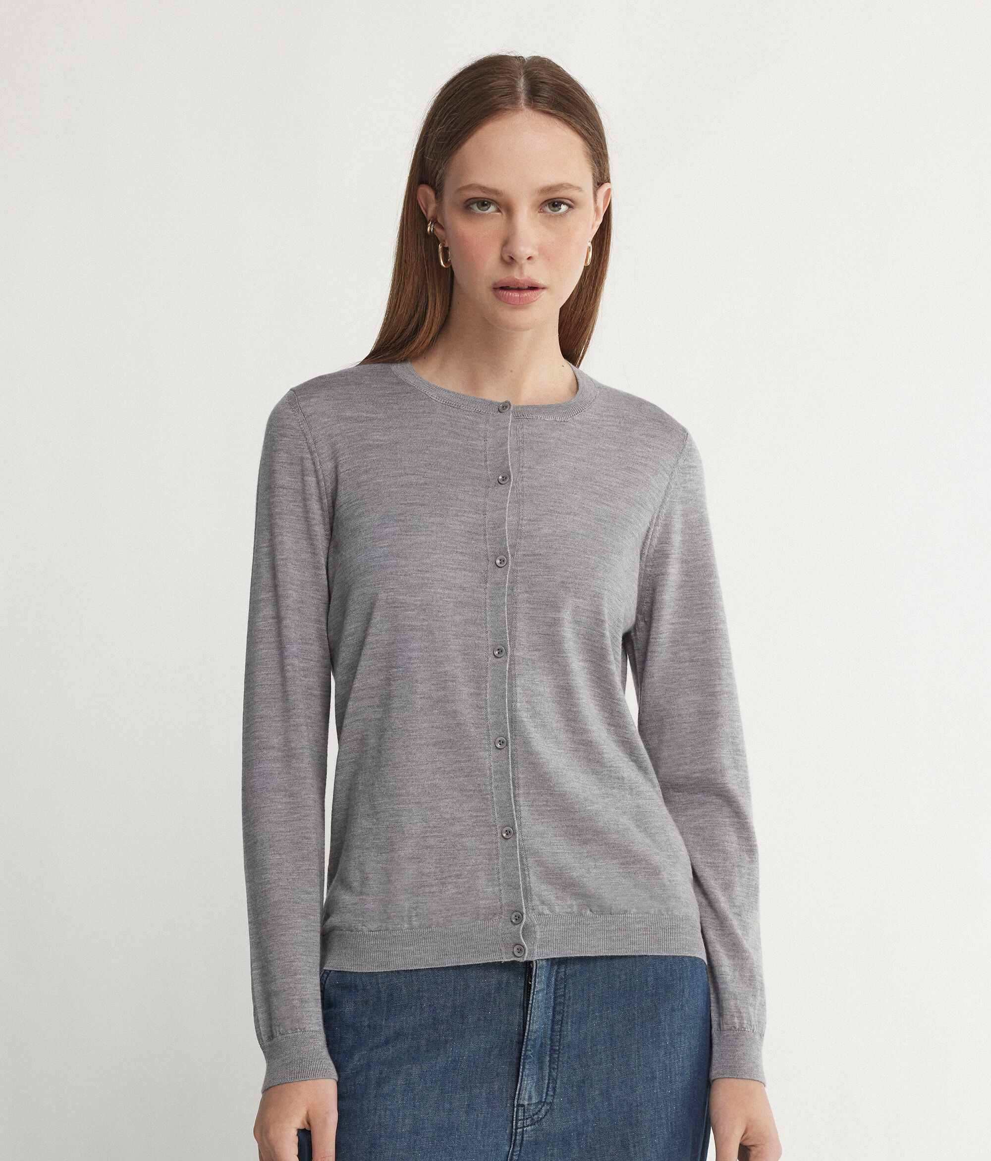 Strickjacke mit Rundhalsausschnitt aus Kaschmir Ultrafine
