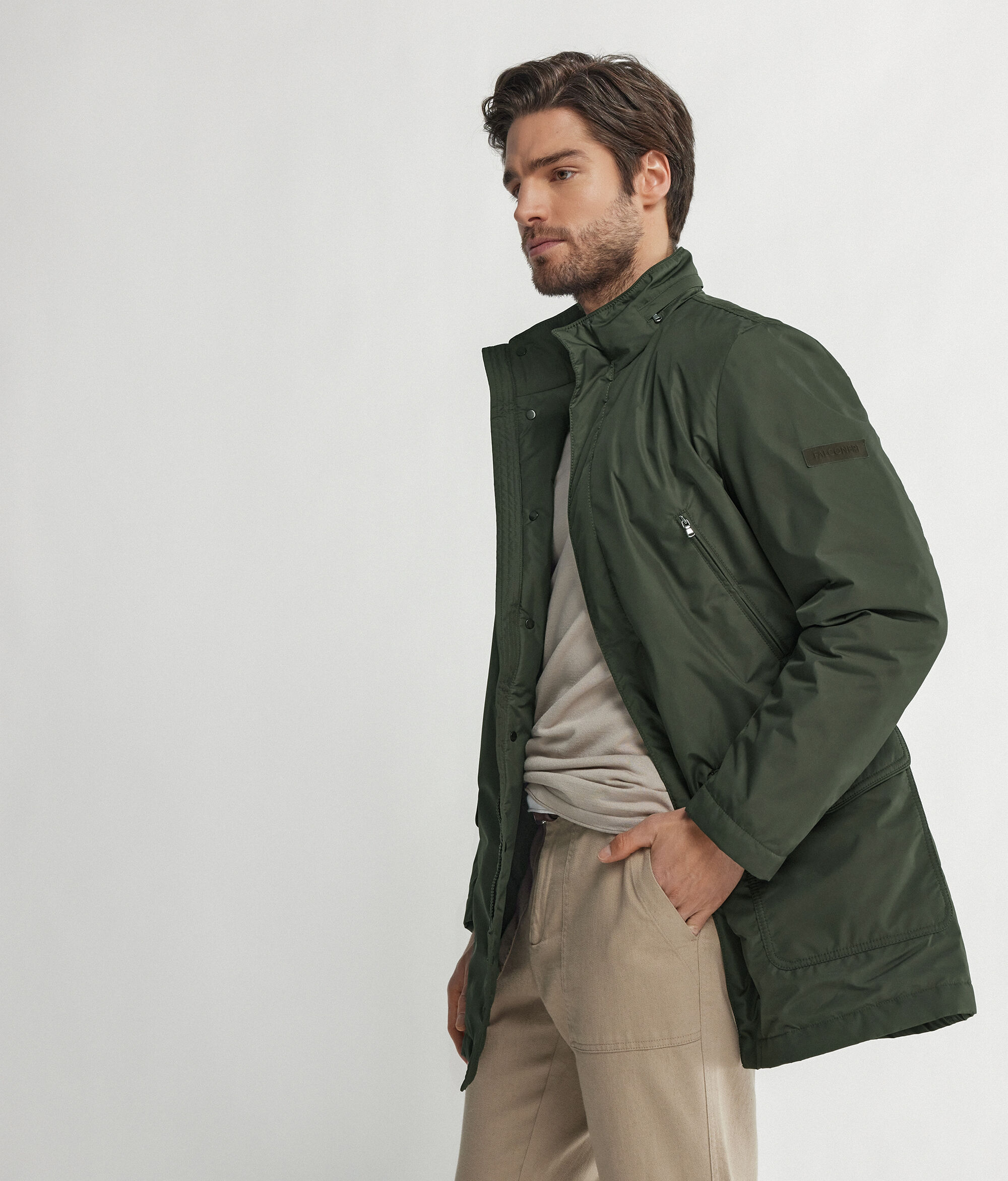 Parka tecnico con interno in cashmere