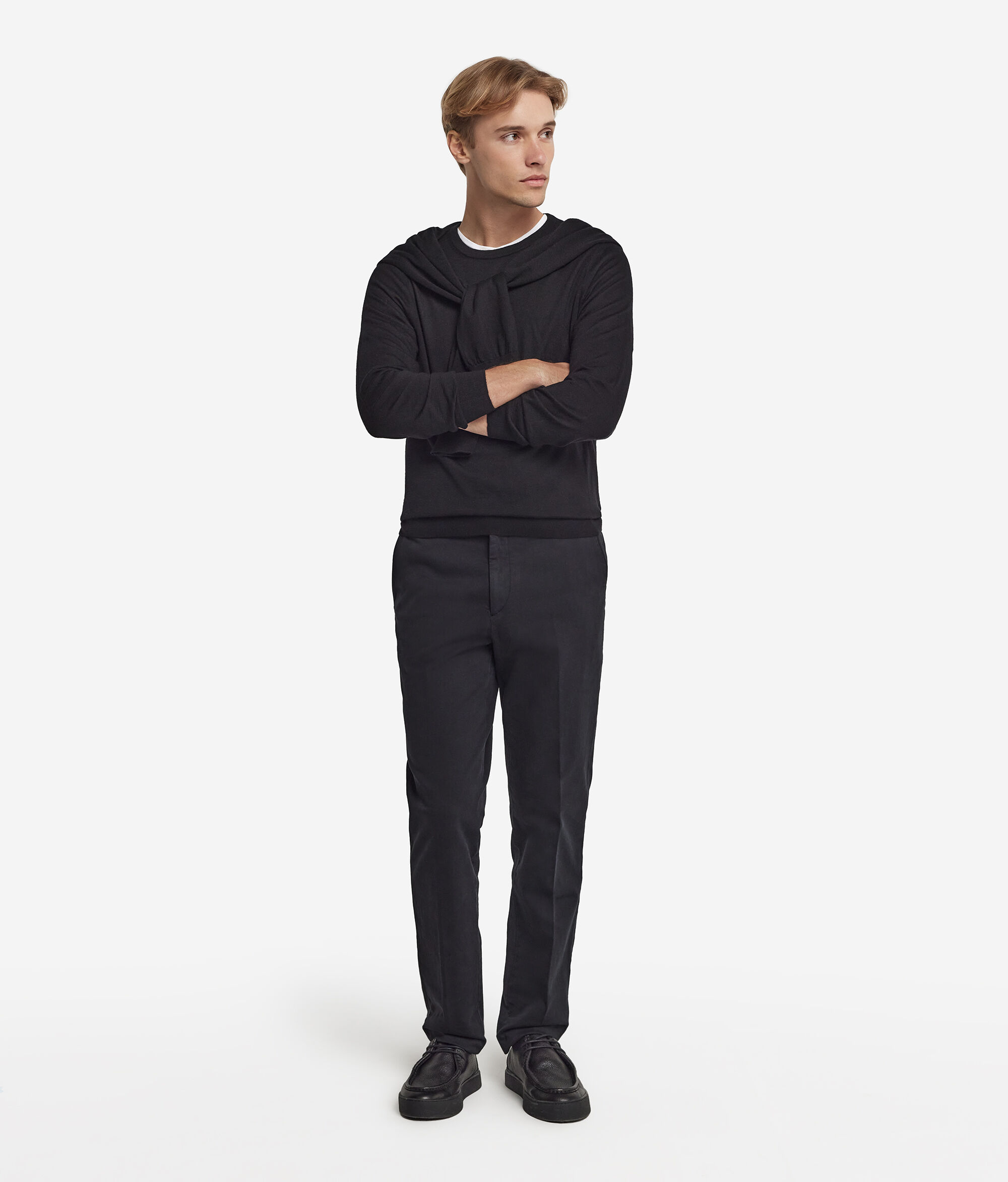 Camisola com Decote Redondo em Ultrafine Cashmere