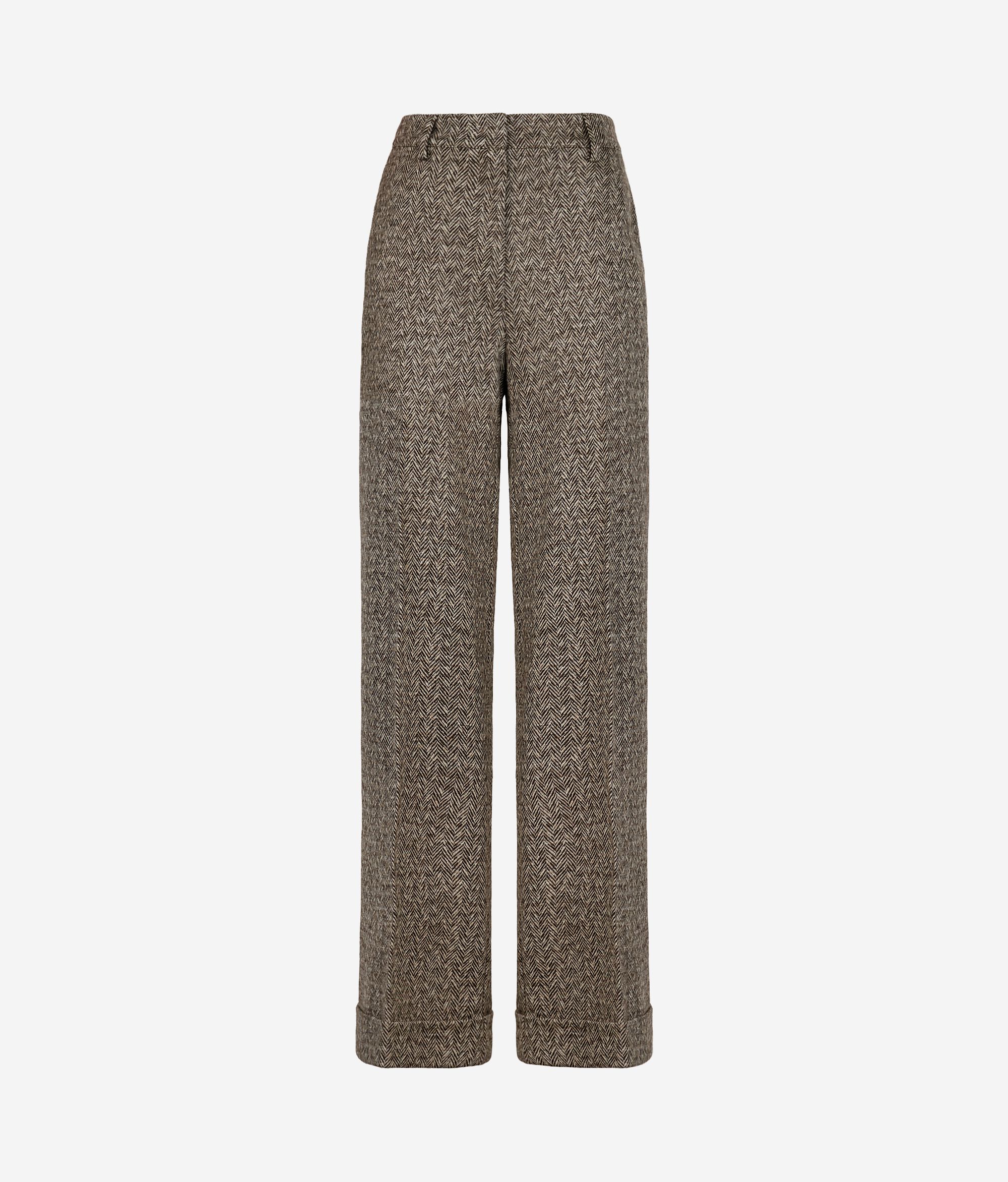 Herringbone wool trousers