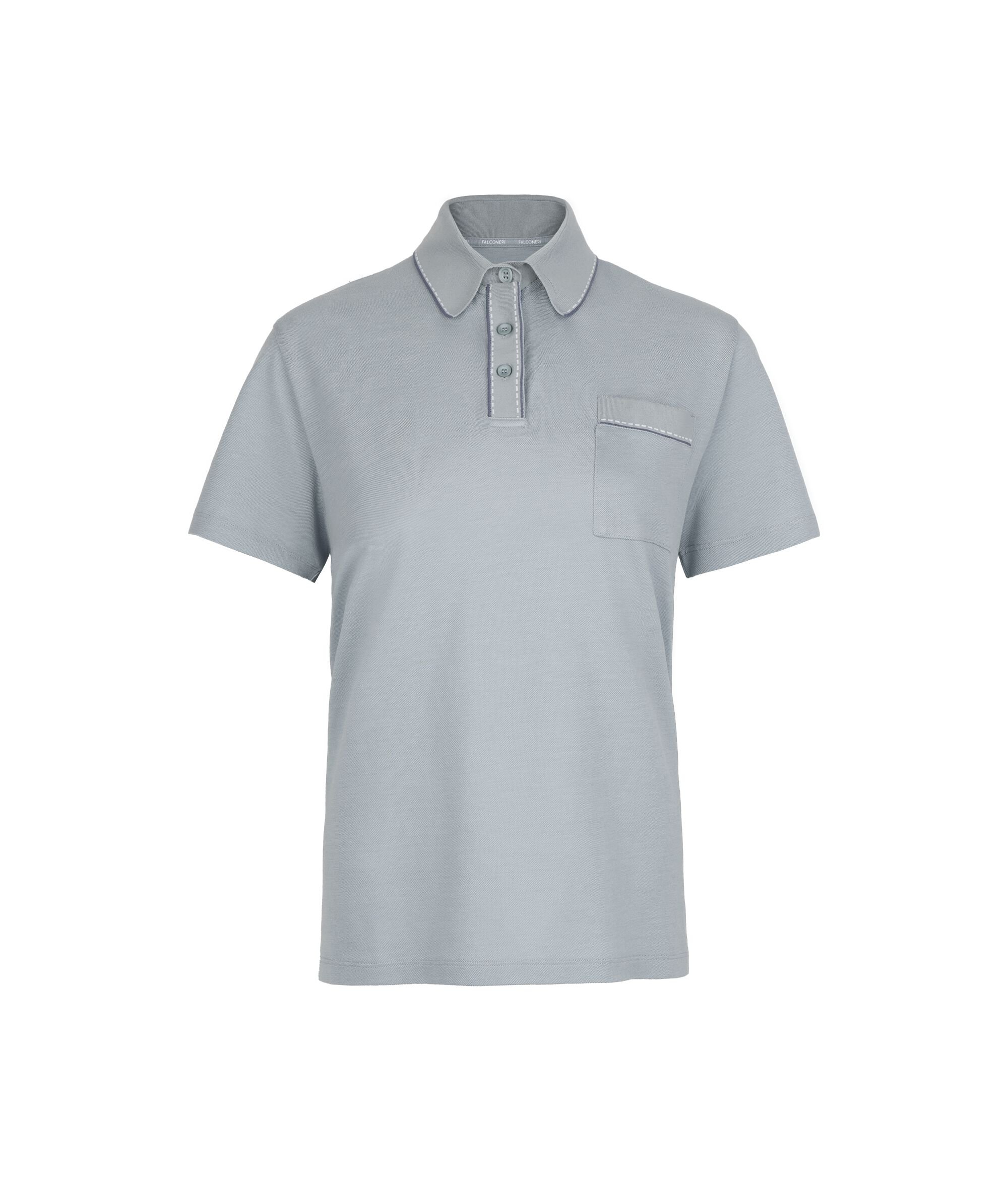 Piqué polo shirt with knitted collar