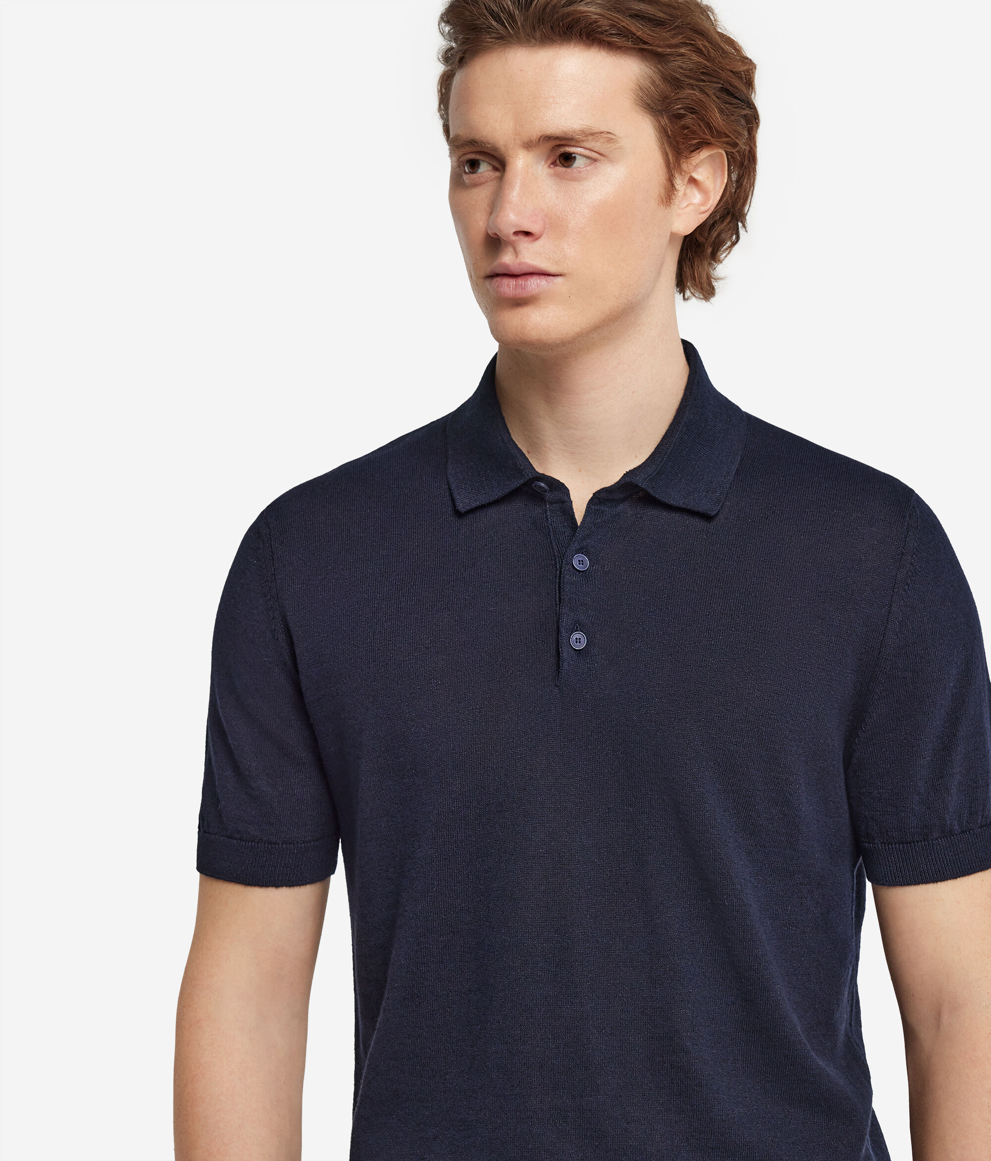Cotton Linen Short-Sleeved Polo Shirt