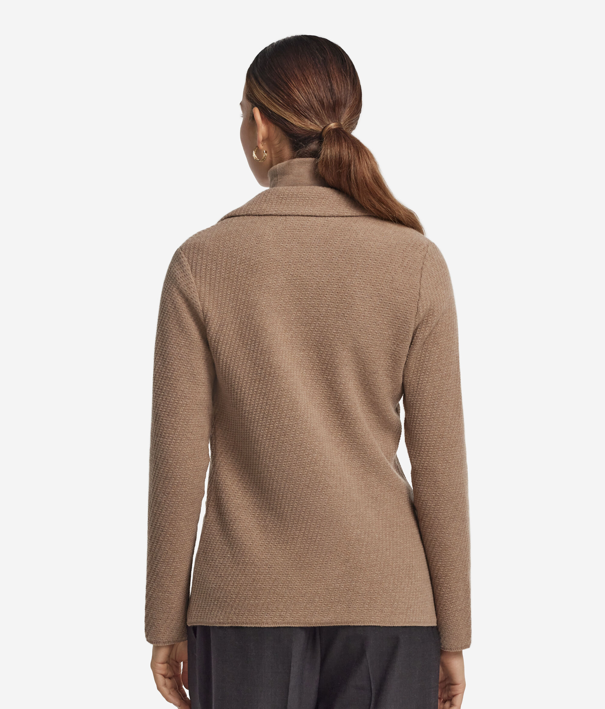 Wool and cashmere jacket with lapels