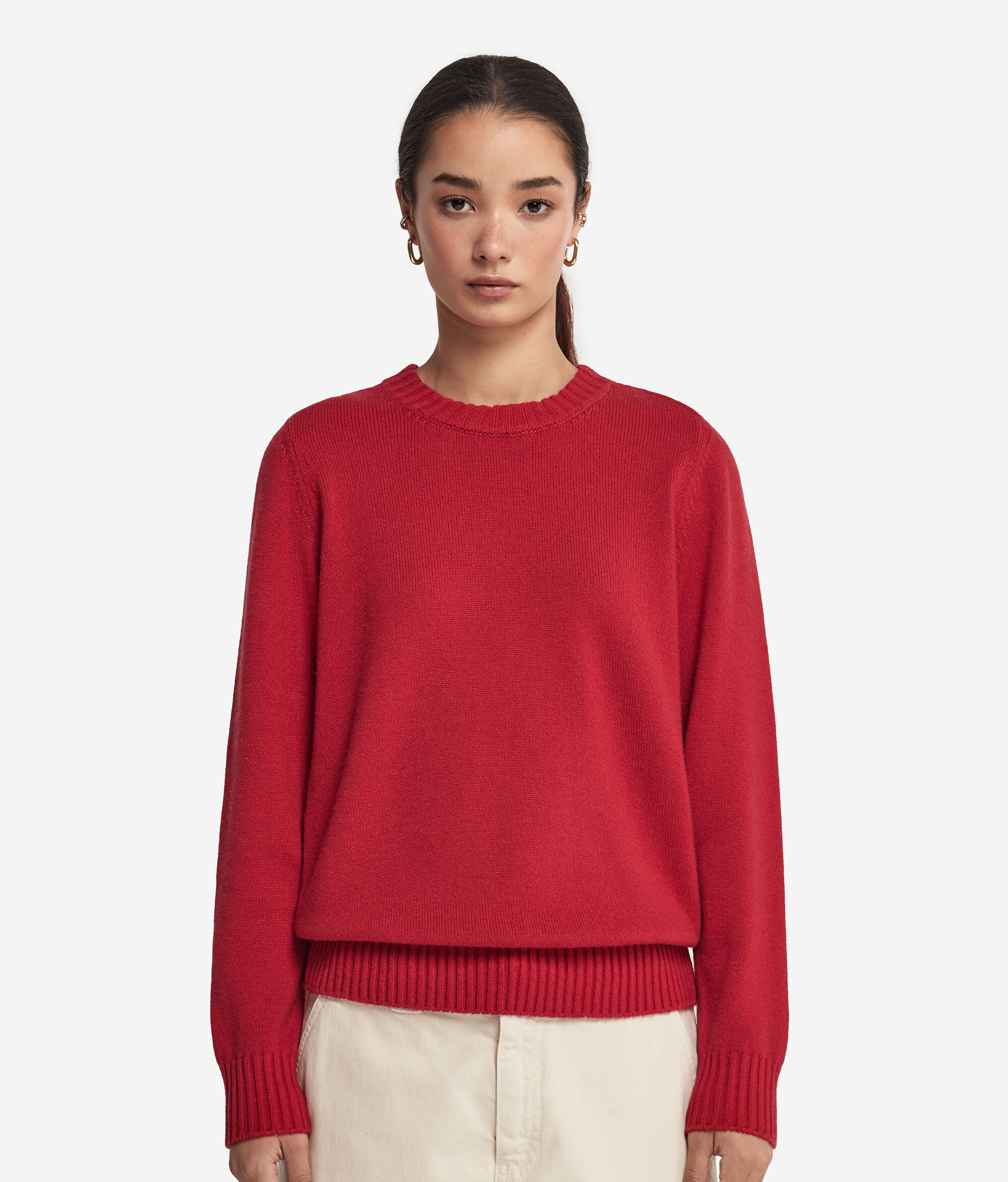 Ultrasoft Cashmere Crewneck Sweater with Set-in Sleeves