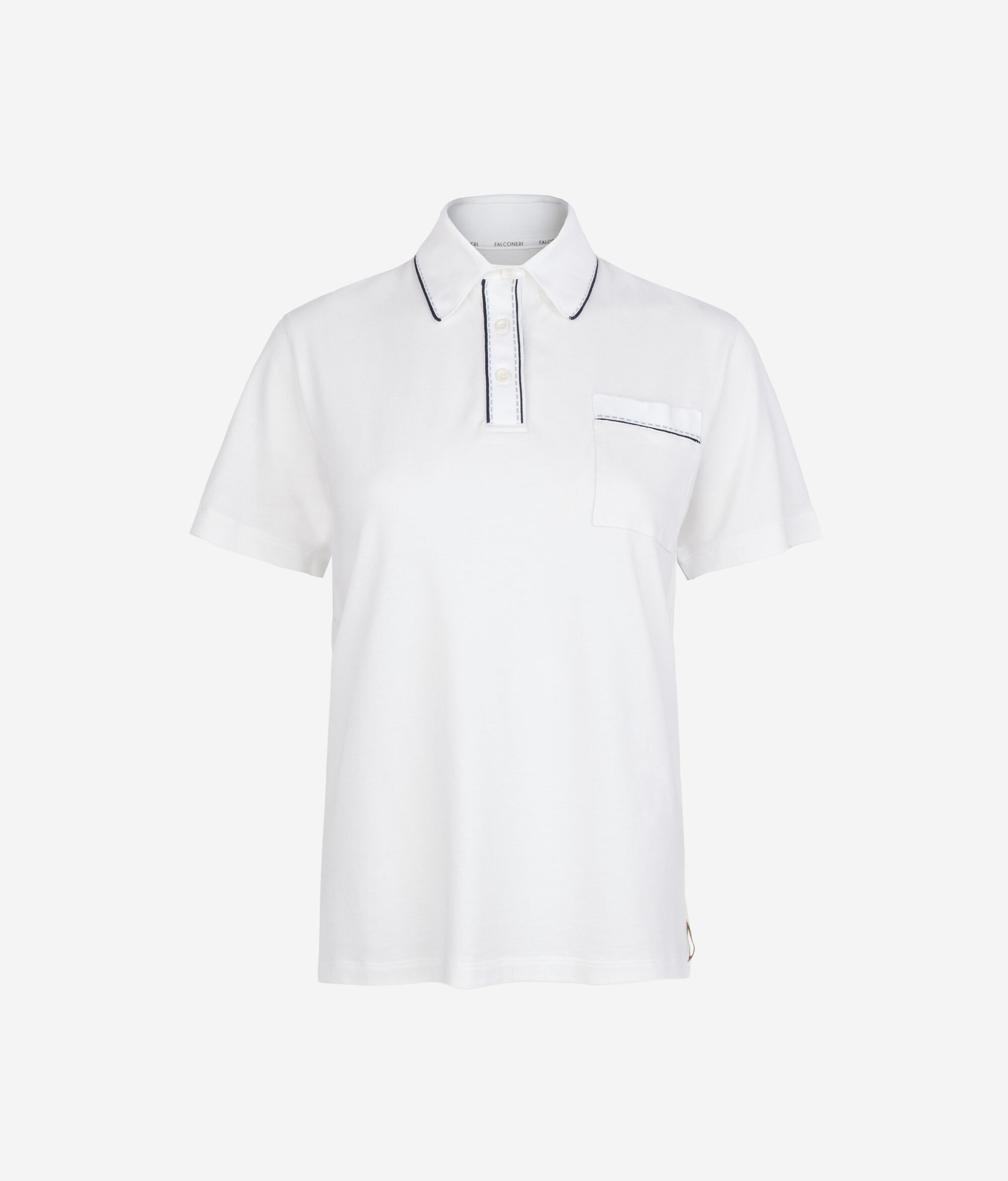 Piqué polo shirt with knitted collar