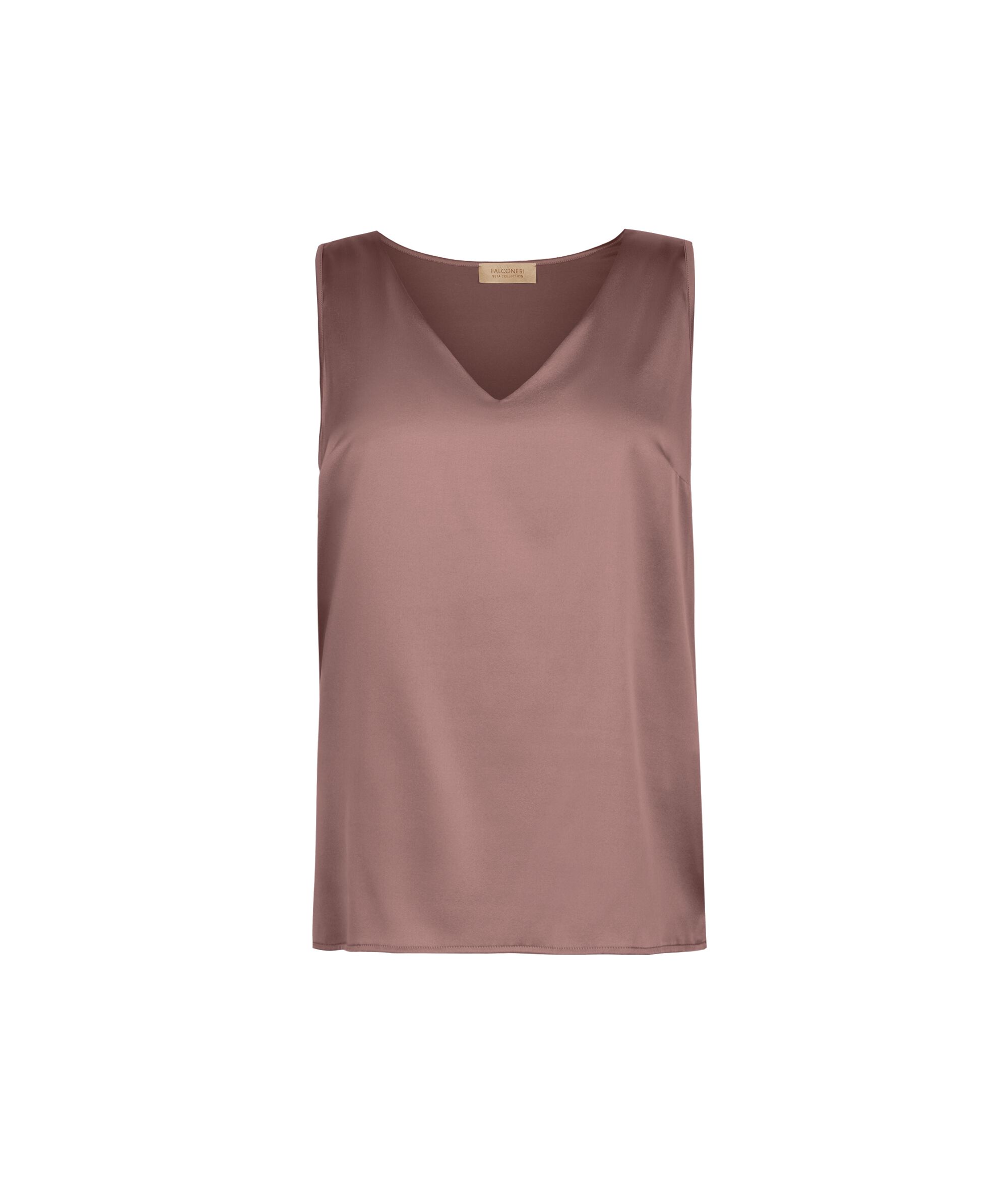 Svilena majica bez rukava s V-izrezom