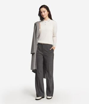 Ultrafine Cashmere Polo Shirt with Rhinestones