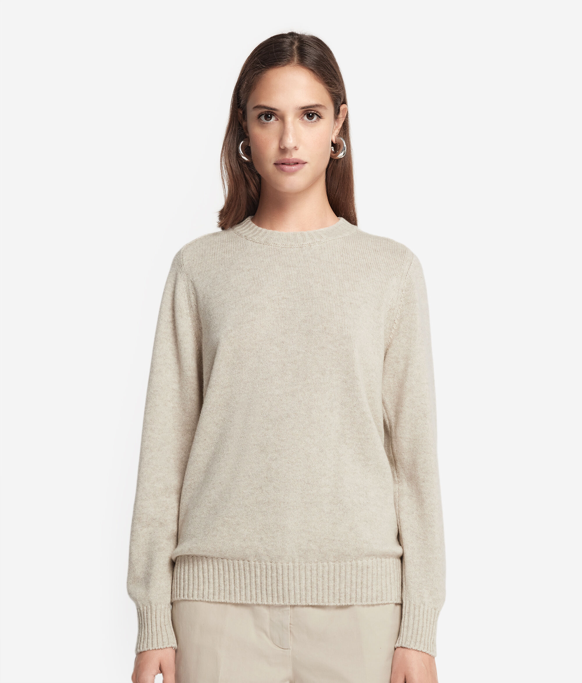 Ultrasoft Cashmere Reglan Omuz Detaylı Yuvarlak Yaka Kazak