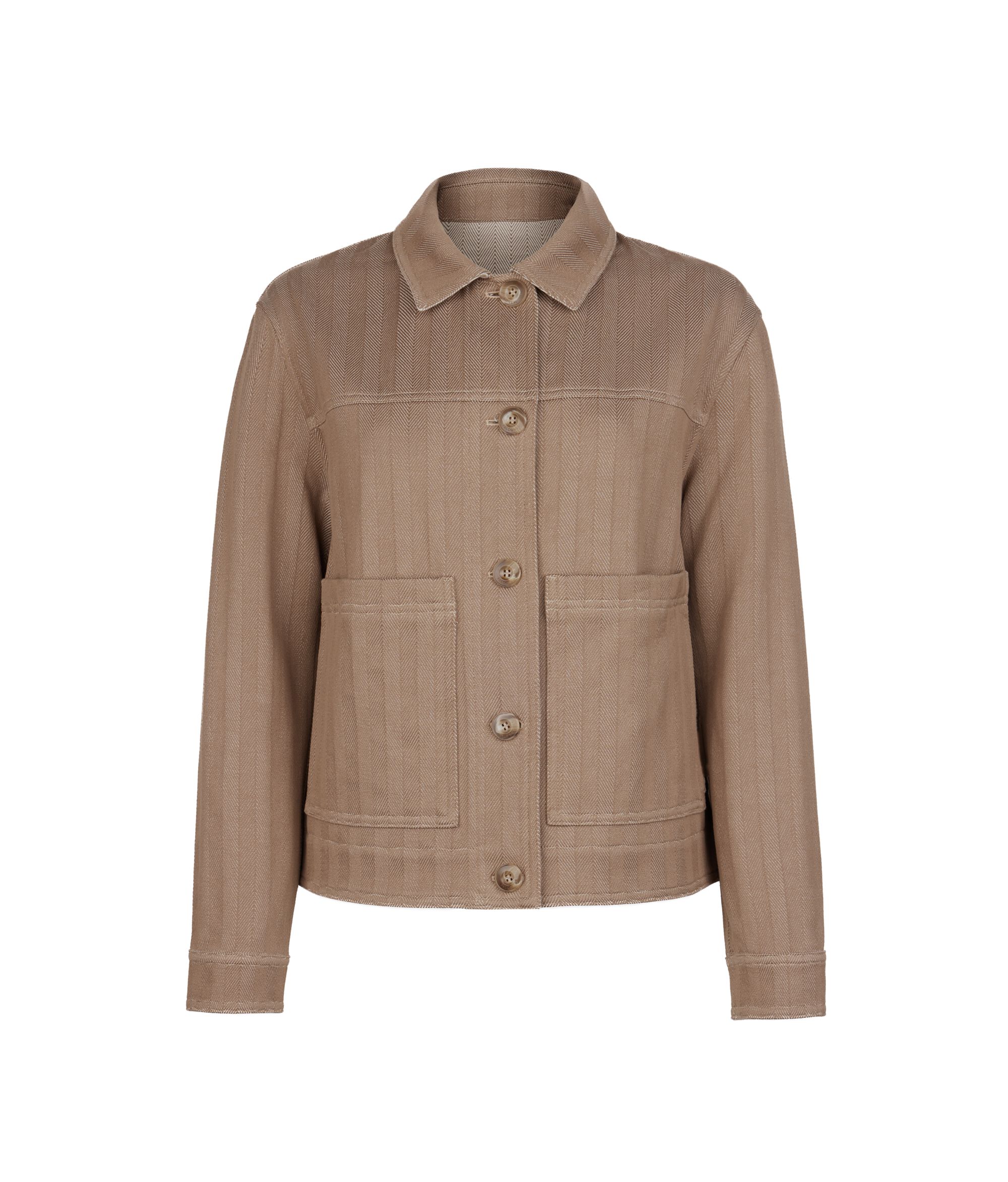 Reversible herringbone cotton worker jacket