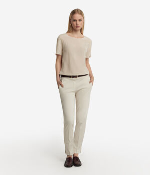 Round-Neck Silk T-Shirt
