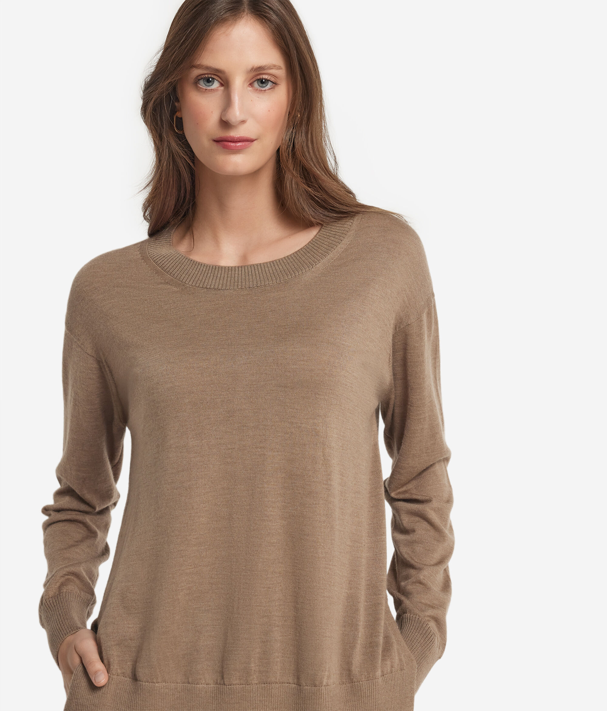 Maglia Girocollo in Cashmere con spacchi
