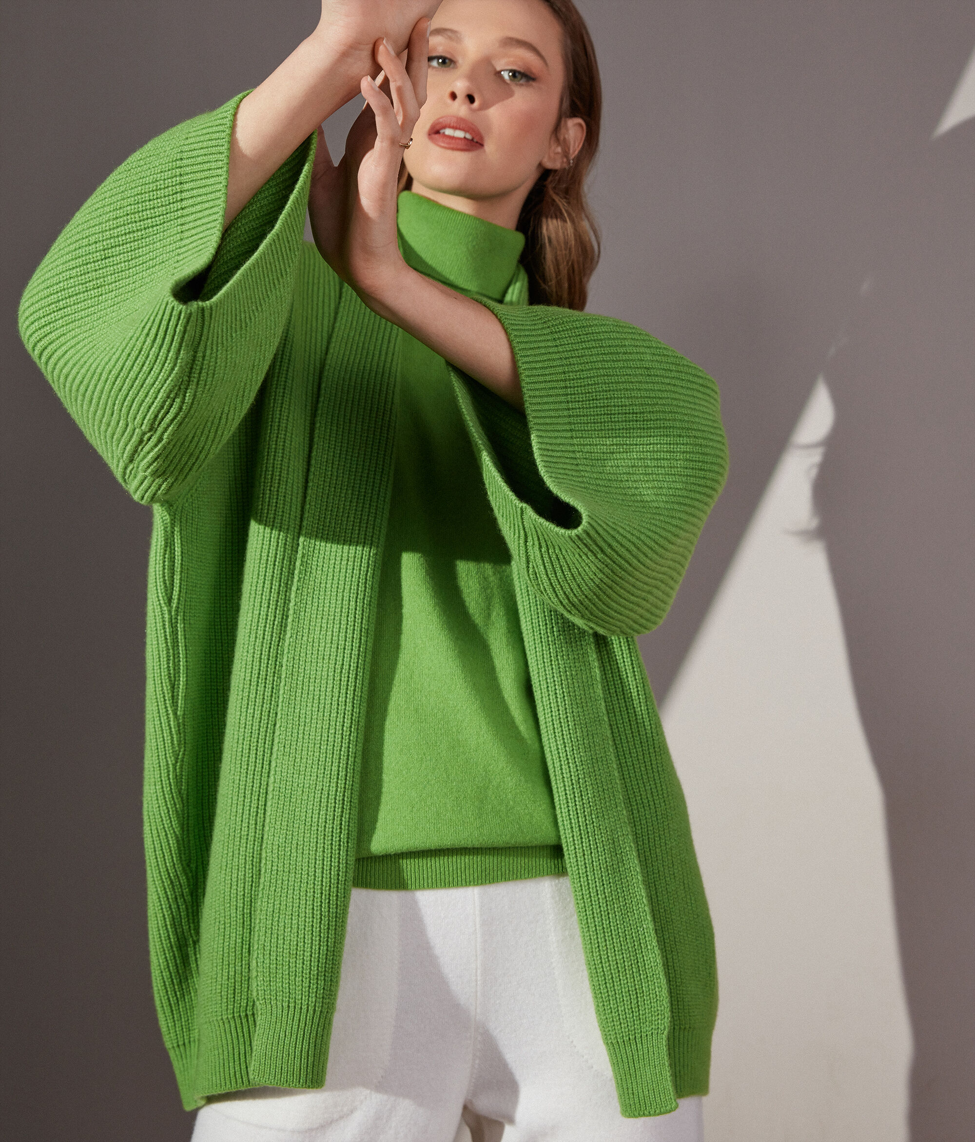 Rib-Knit Ultrasoft Cashmere Cape