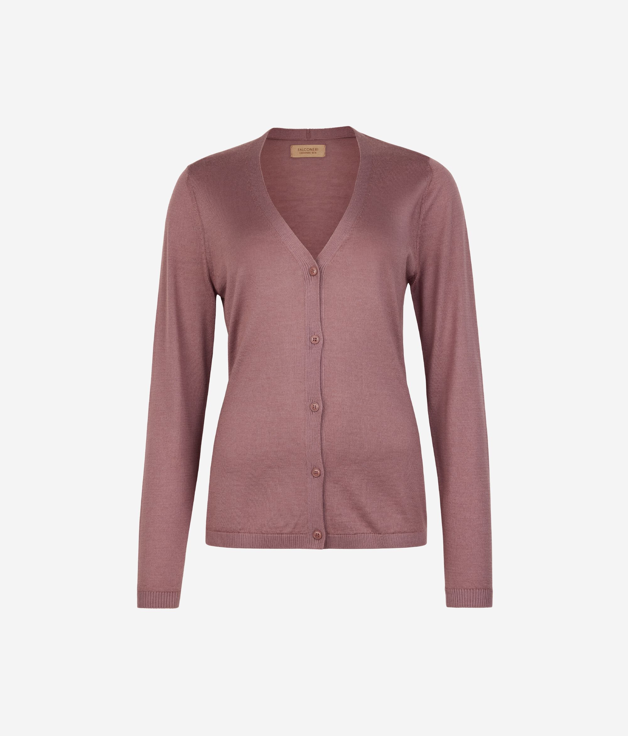 Strickjacke mit V-Ausschnitt aus Kaschmir und Seide