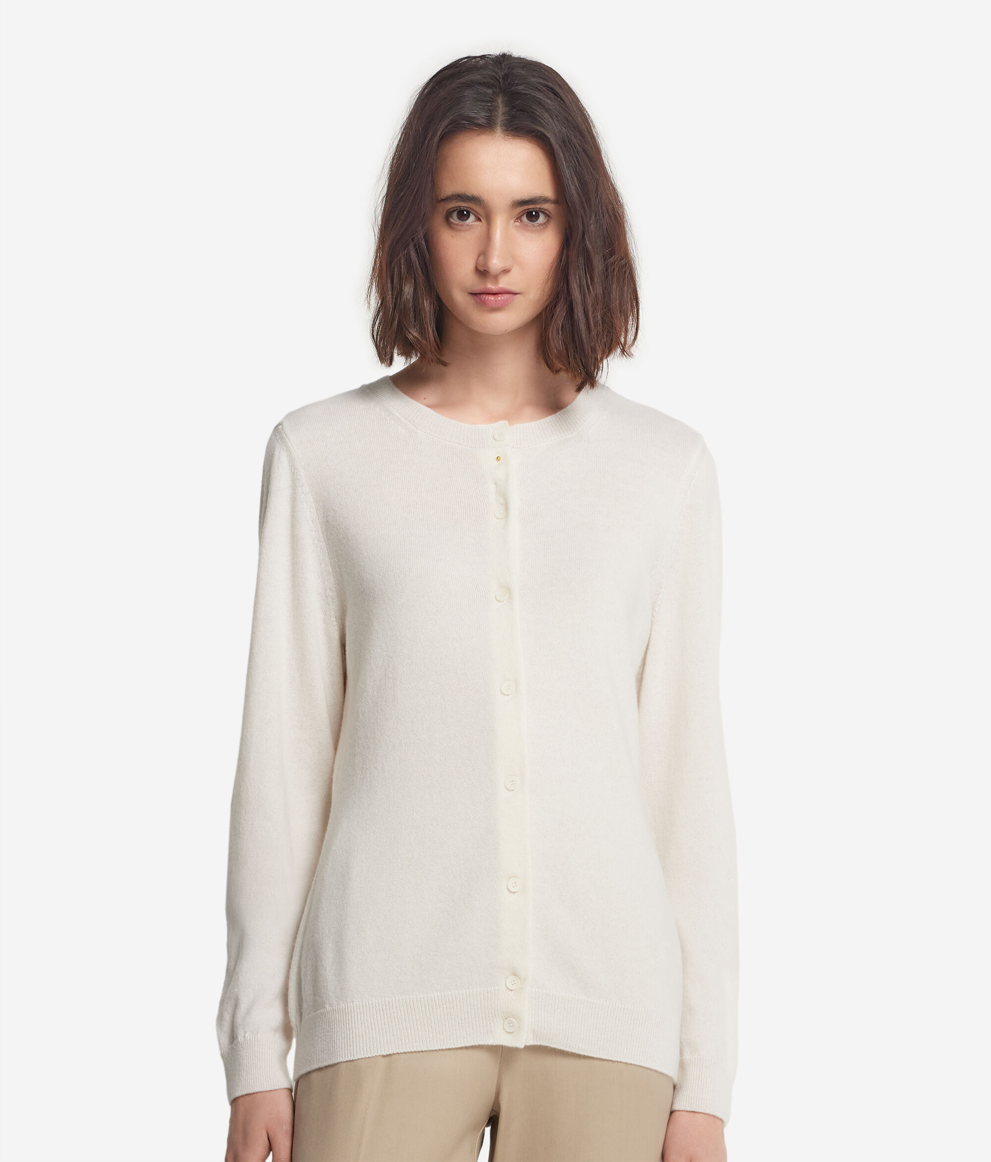 Ultra-soft Cashmere Crewneck Cardigan