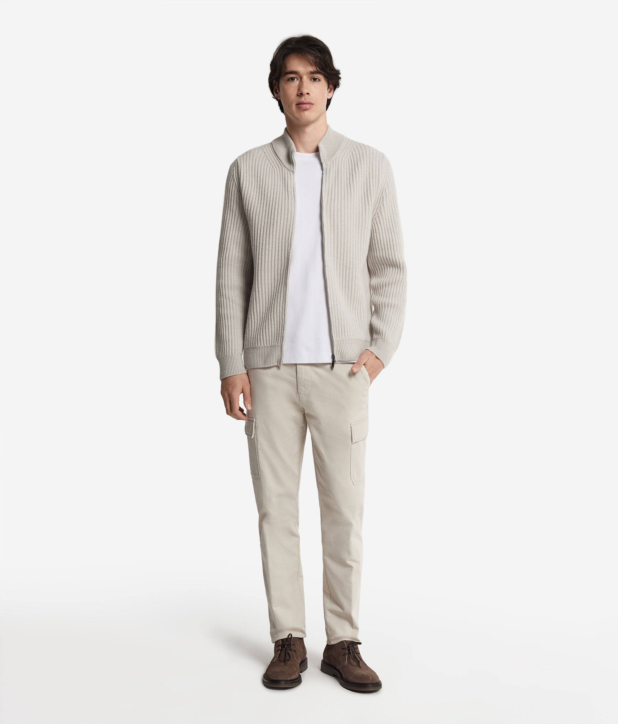 Ribbed Ultrasoft Cashmere Cardigan