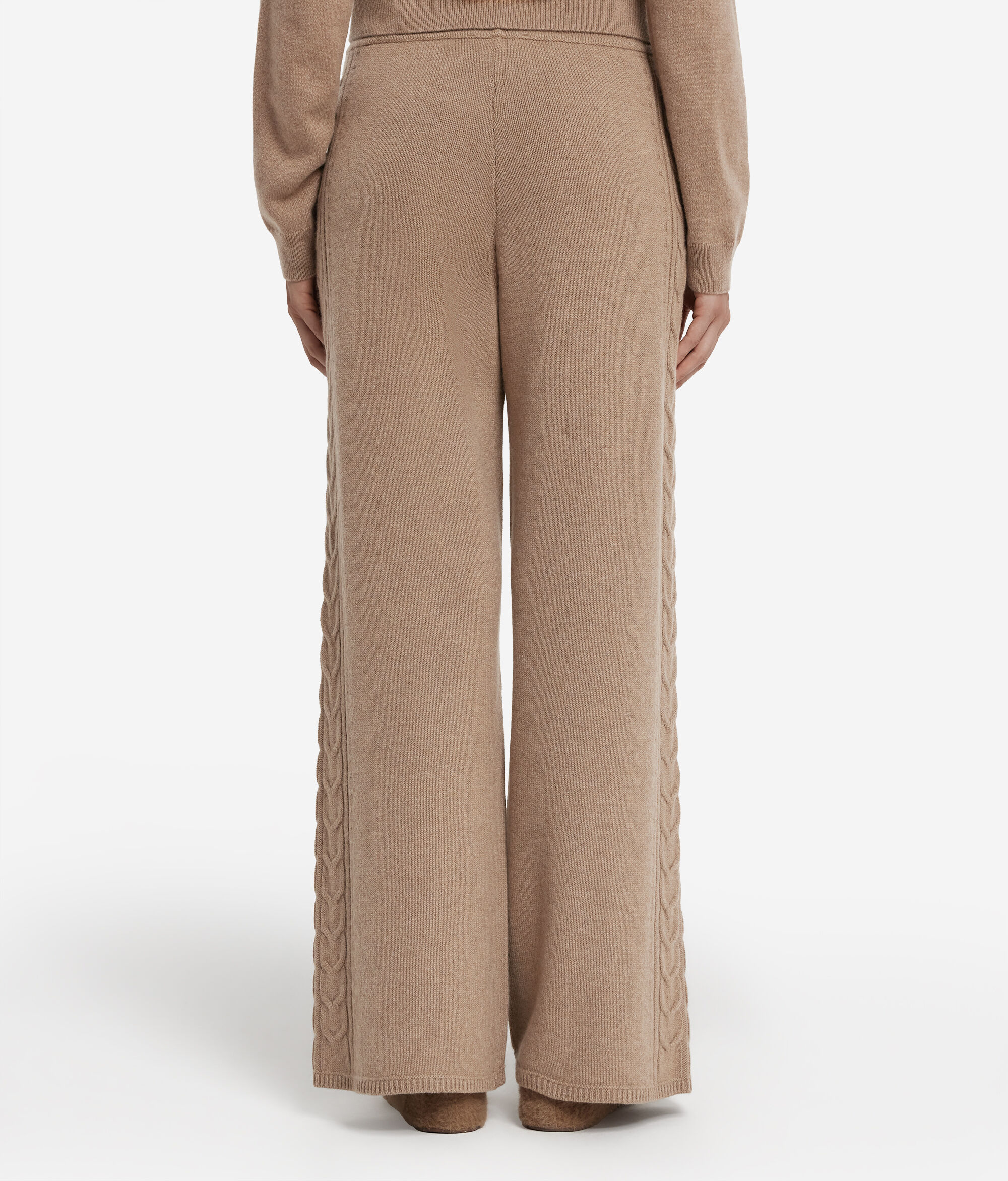 Брюки со вставкой «косичка» из ультрамягкого кашемира