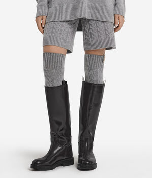 Overknees mit Zopfmuster aus Kaschmir Ultrasoft