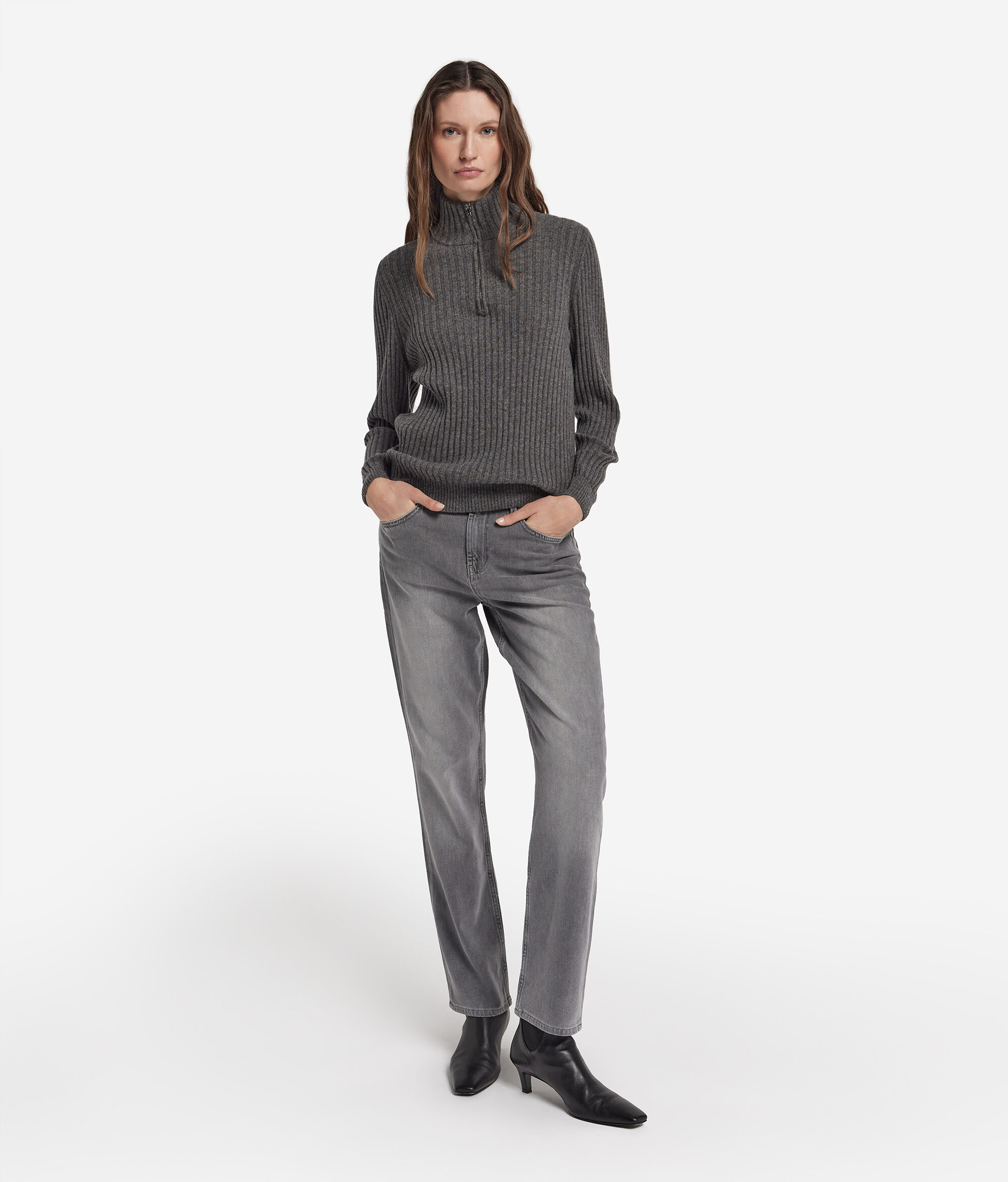 Pantalon denim avec cachemire