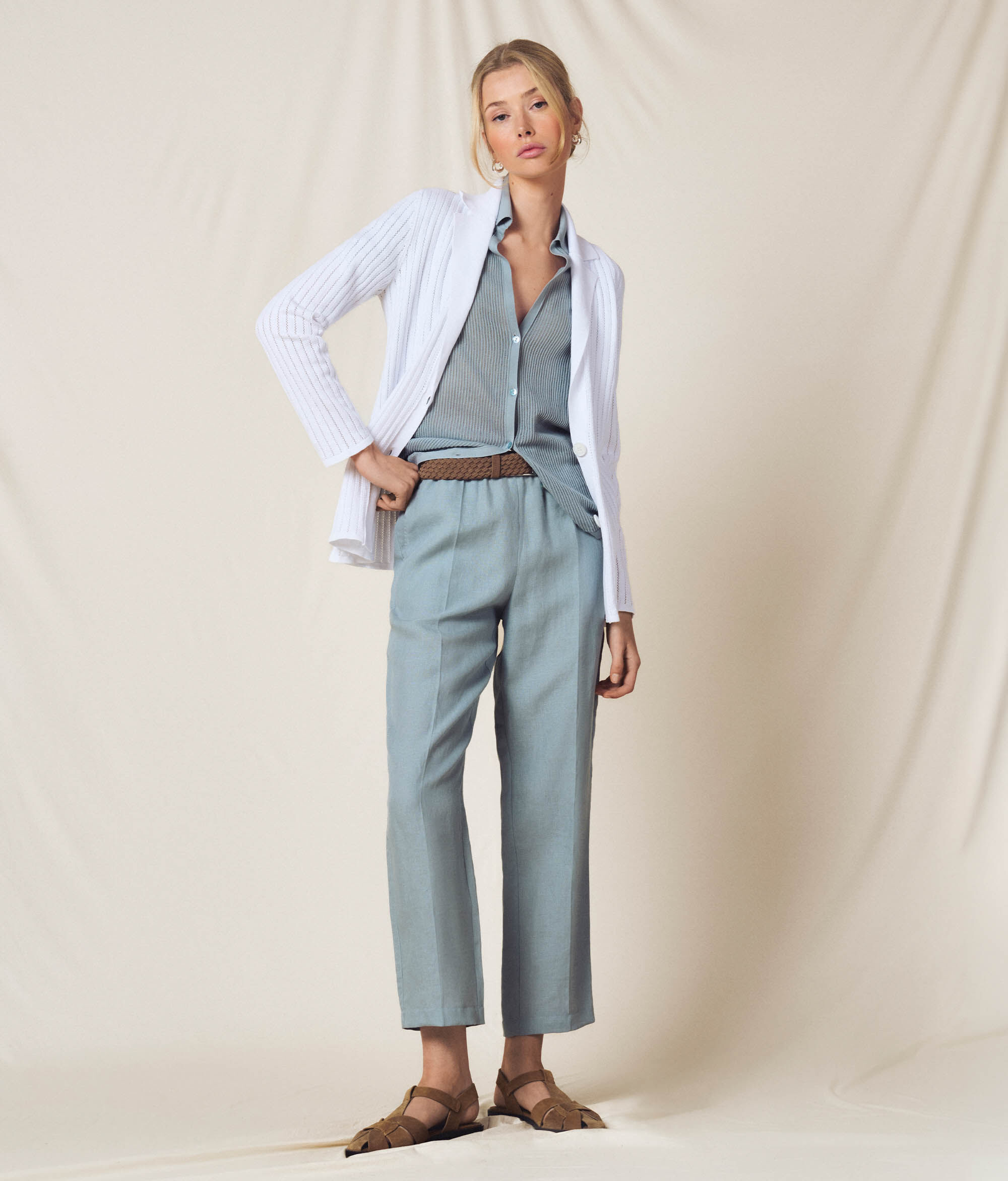 Striped openwork jacket