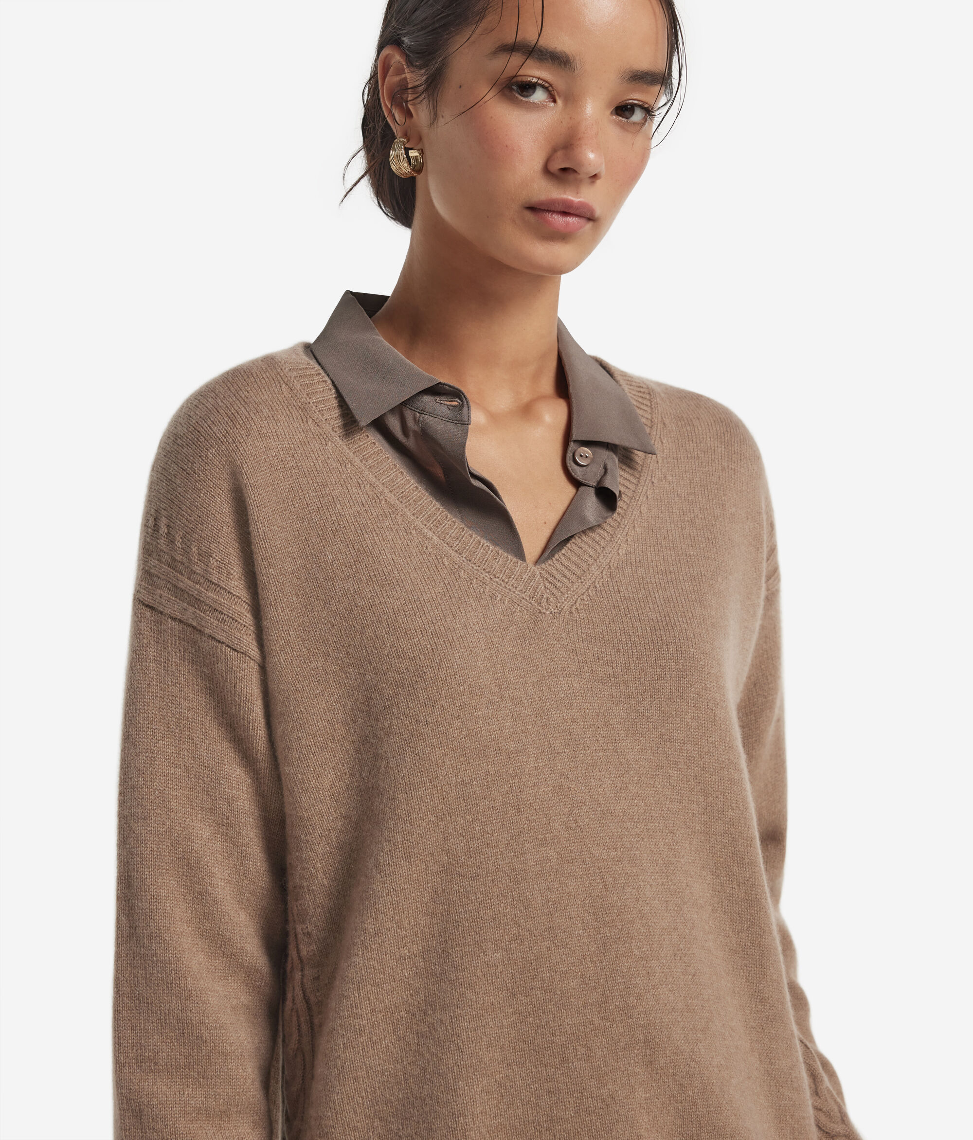 Pullover mit Zopfdetail aus Kaschmir Ultrasoft