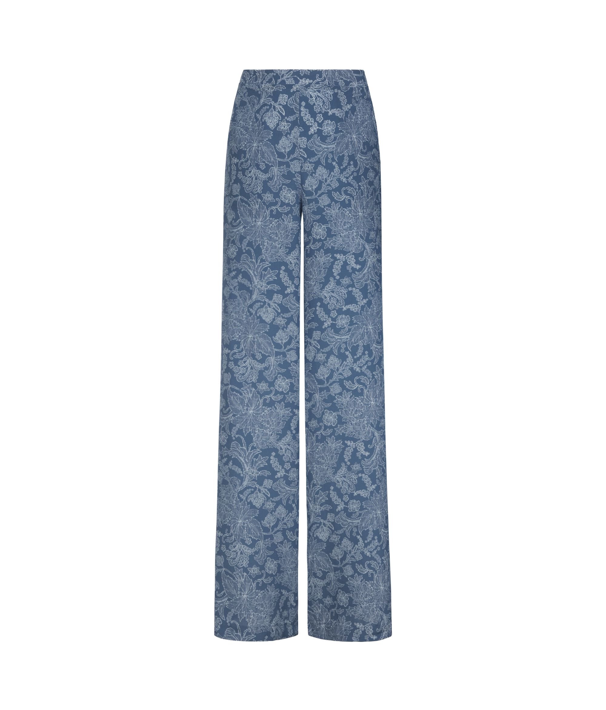 Pantalon ample en soie imprimée