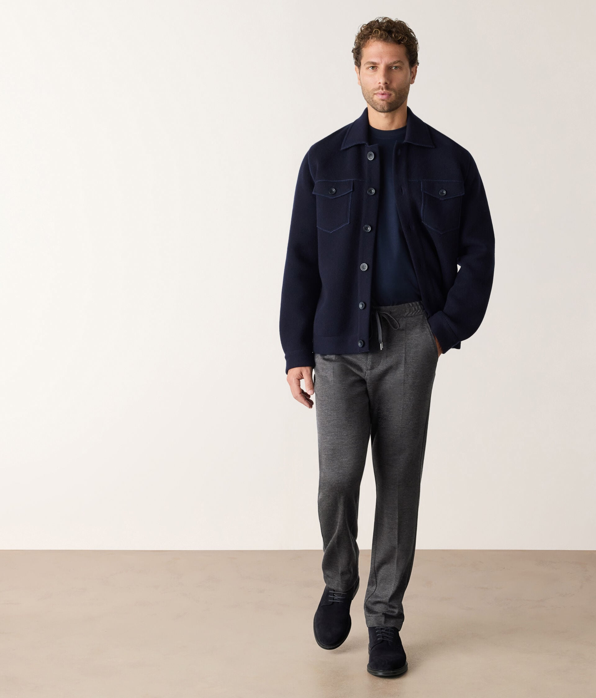 Wool jersey trousers