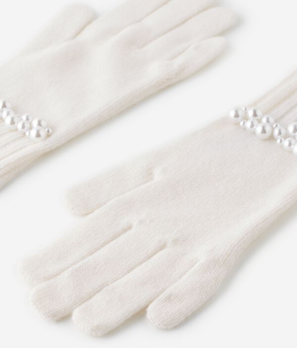 Перчатки из ультрамягкого кашемира с декором из бусин