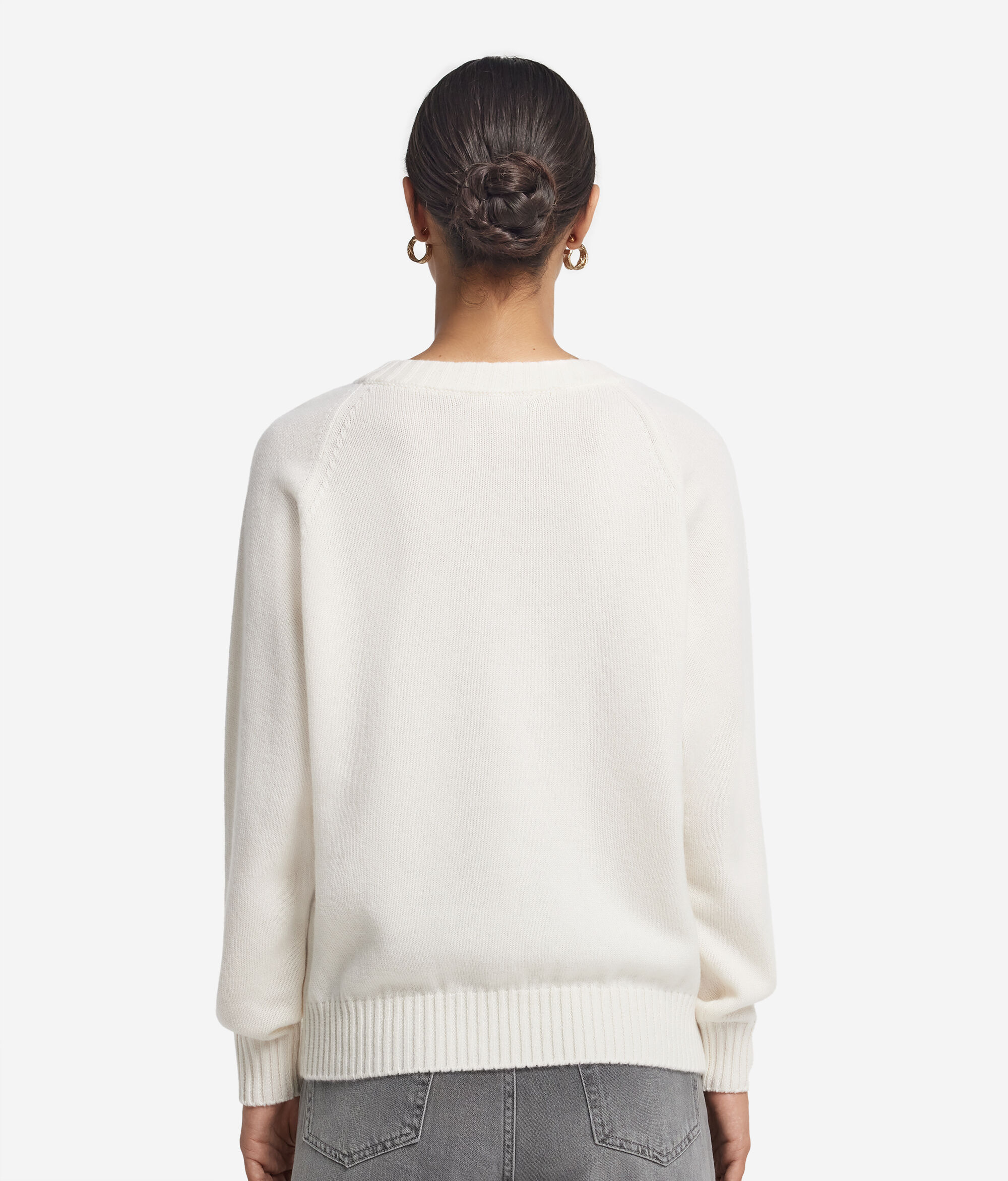 Pullover mit V-Ausschnitt und Sattelschulter aus Kaschmir Ultrasoft