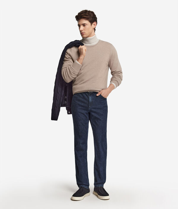 Τζιν Παντελόνι από Βαμβακερό και Cashmere Ύφασμα