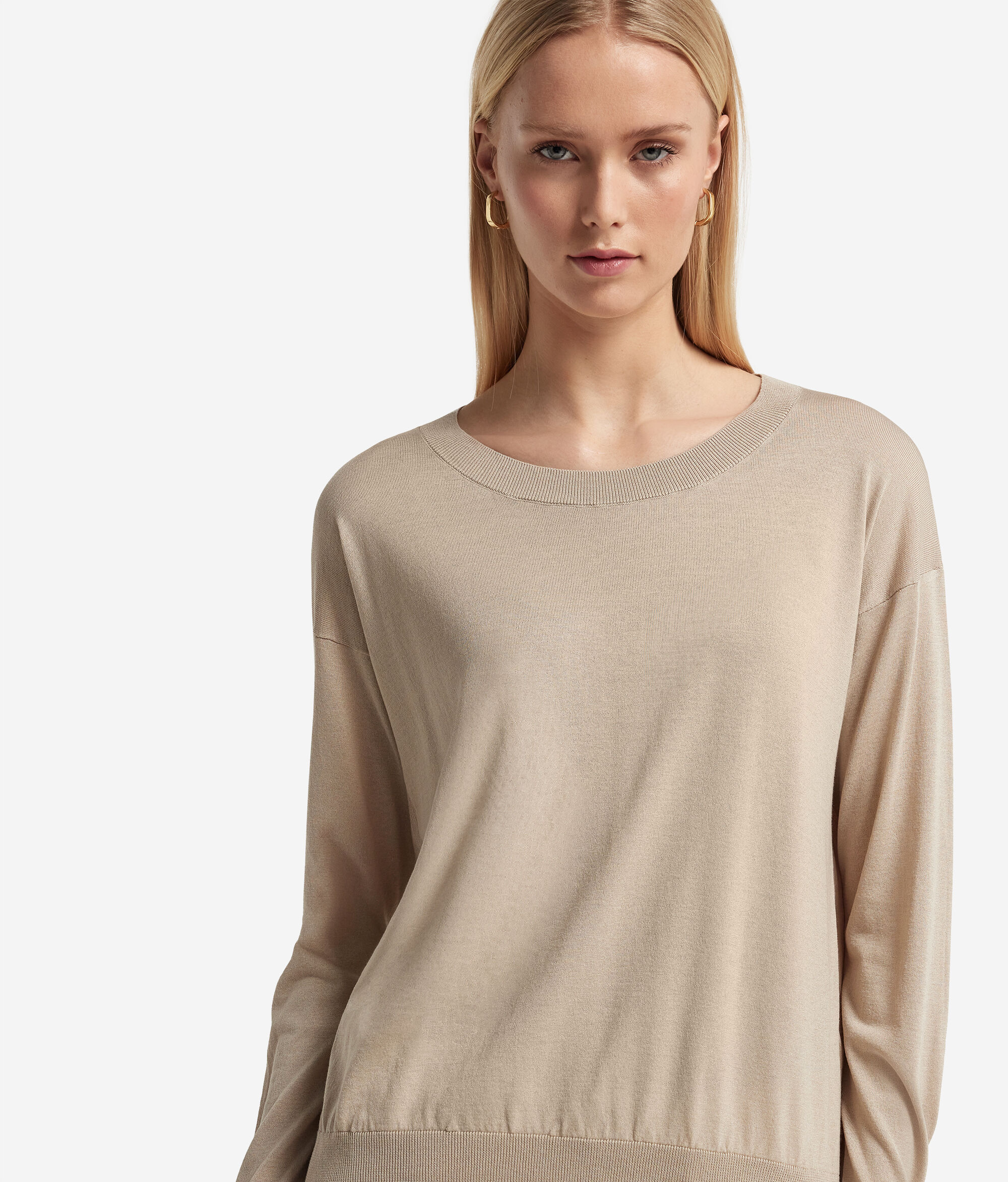 Silk and Cotton Round-Neck Jumper