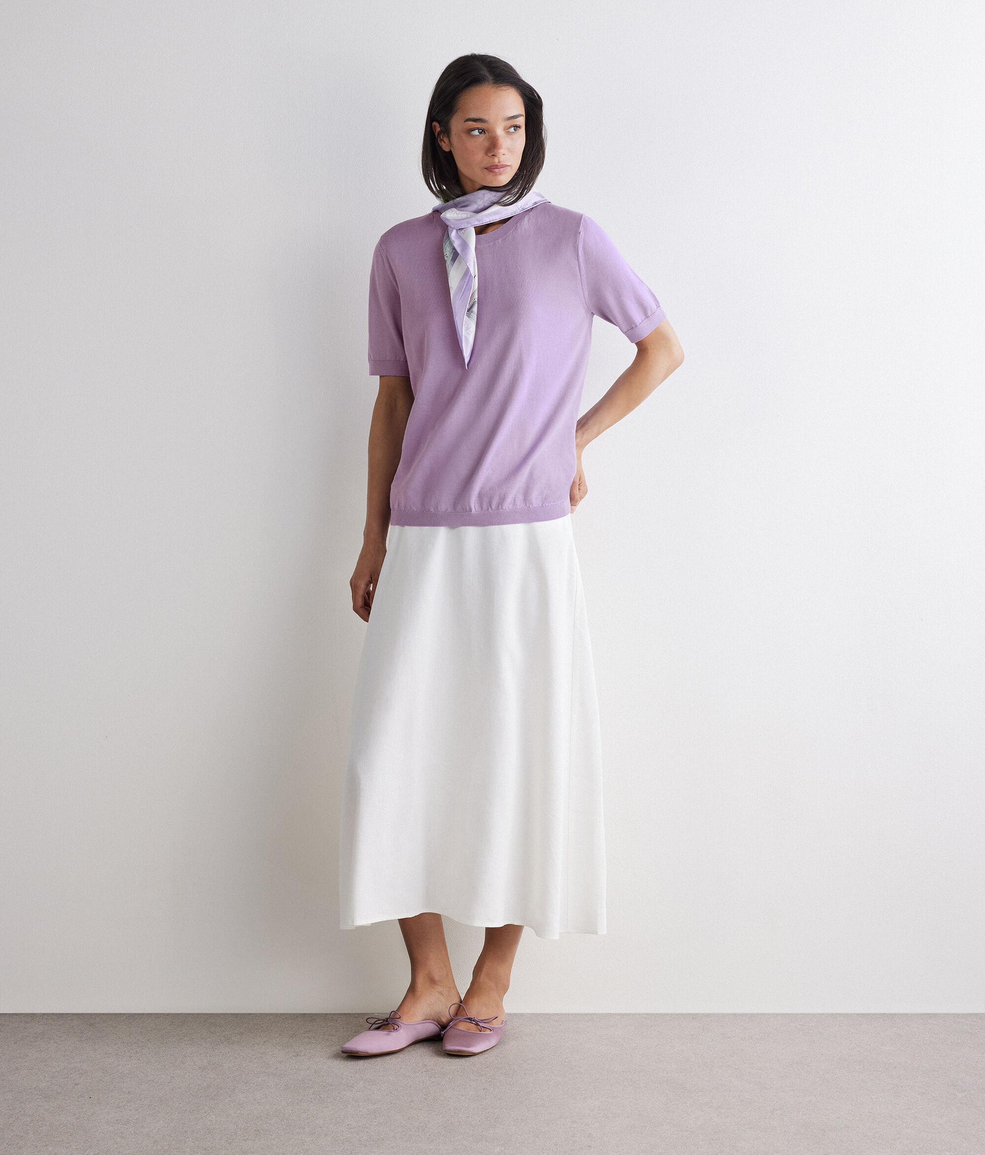 T-shirt à col rond en coton fresh