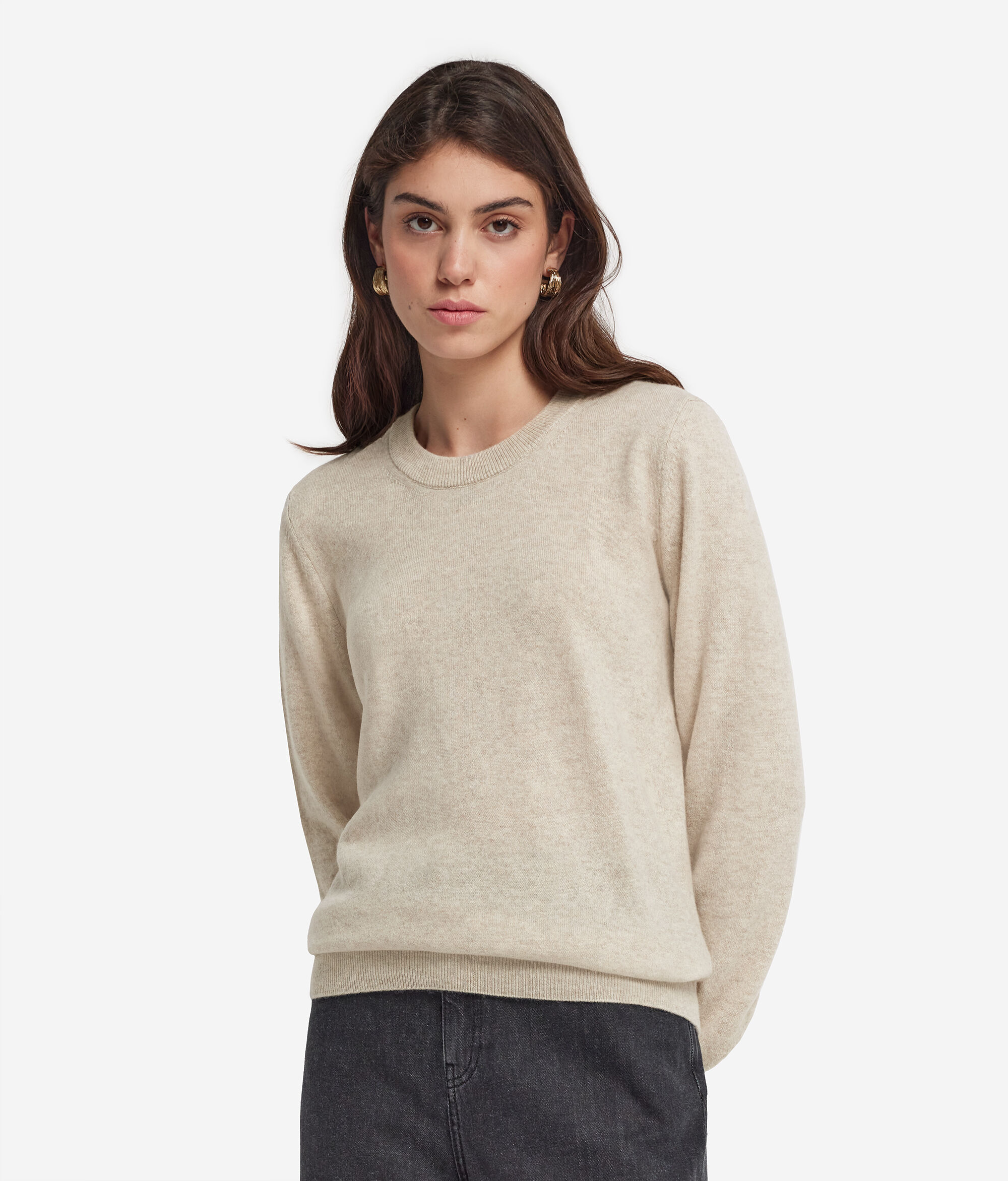 Long-Sleeved Ultrasoft Cashmere Round-Neck Jumper