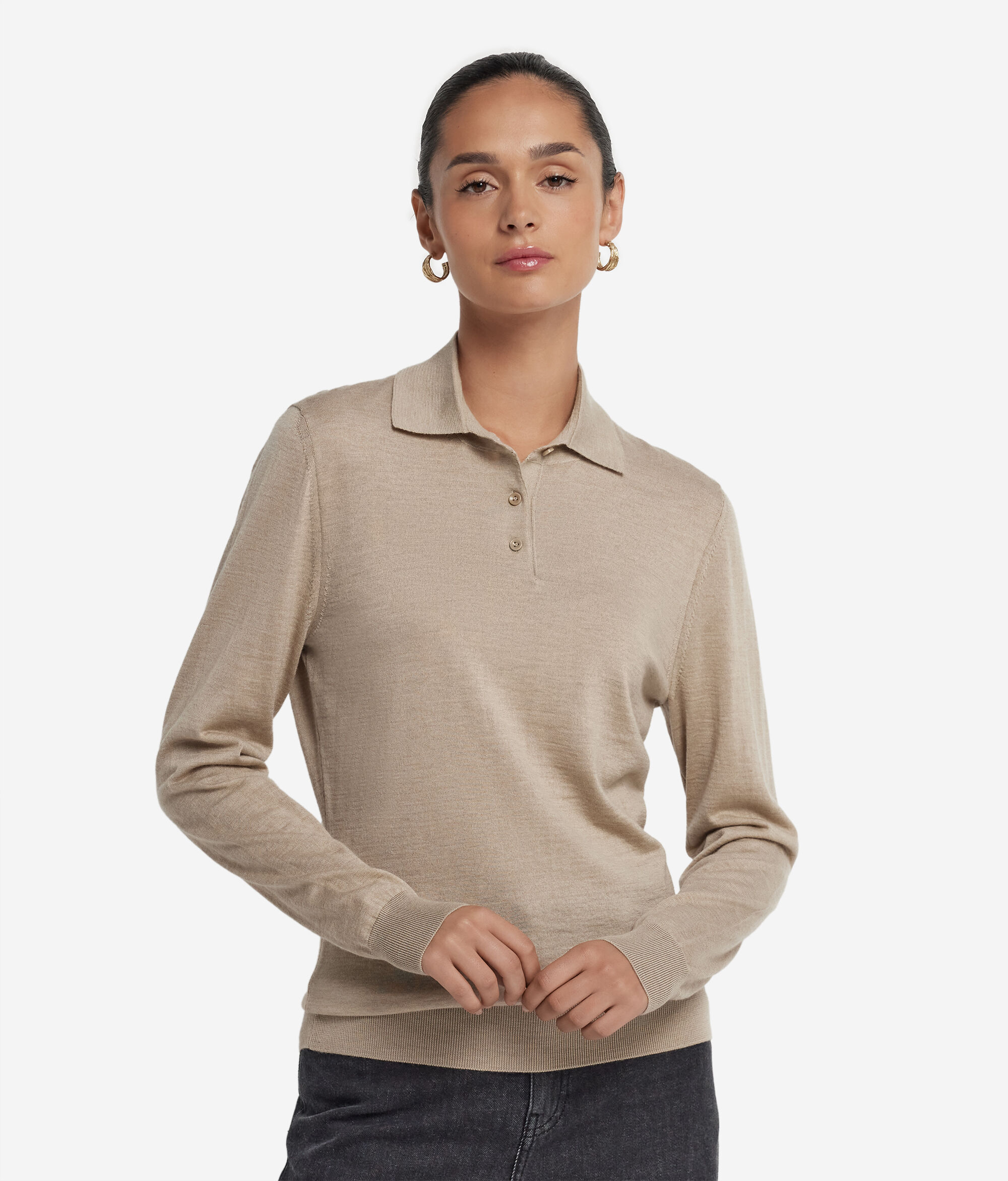 Polo de màniga llarga de Cashmere Ultrafine