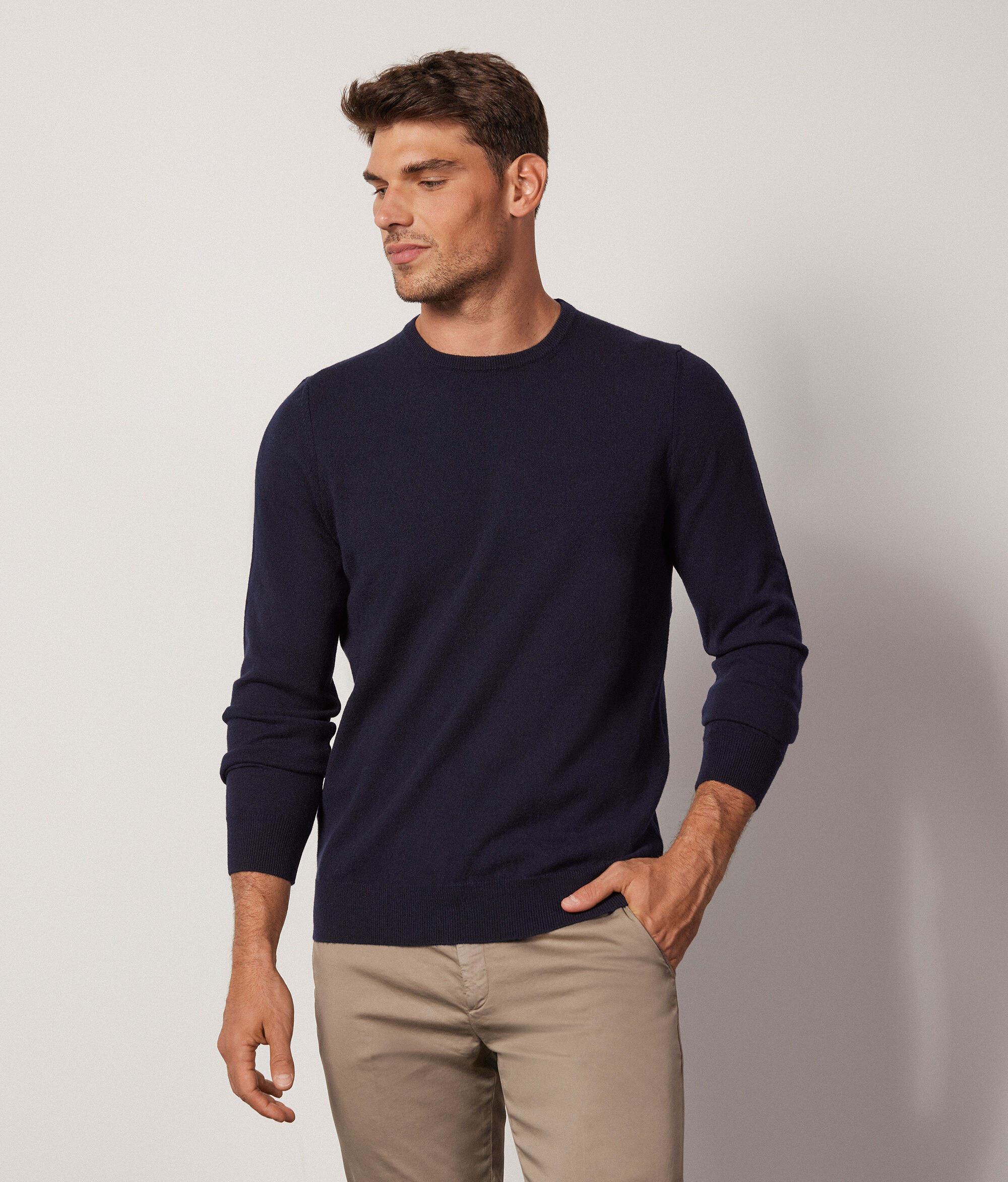 Pull home en cachemire ultra-doux à col rond