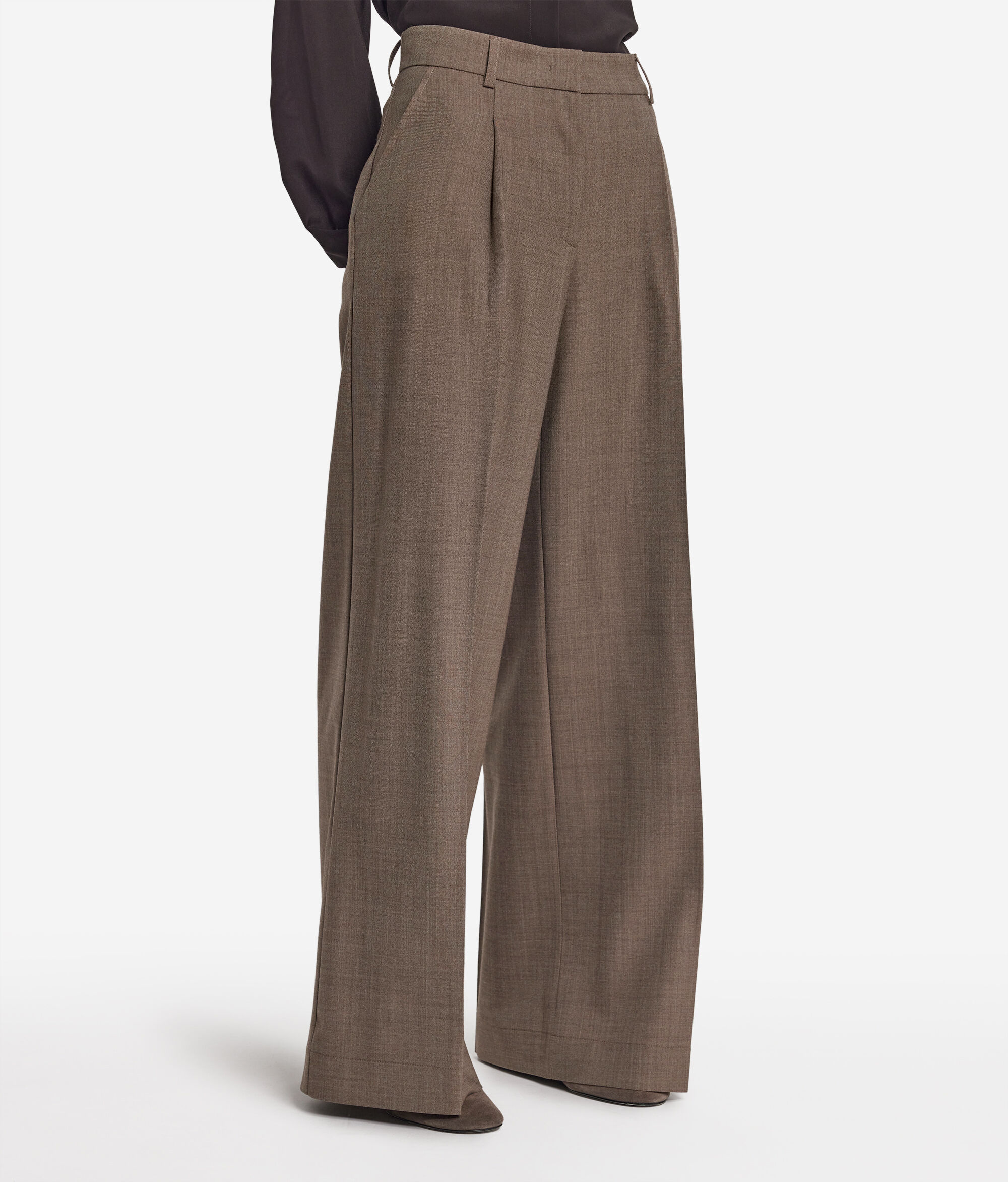 Pantalone palazzo in lana